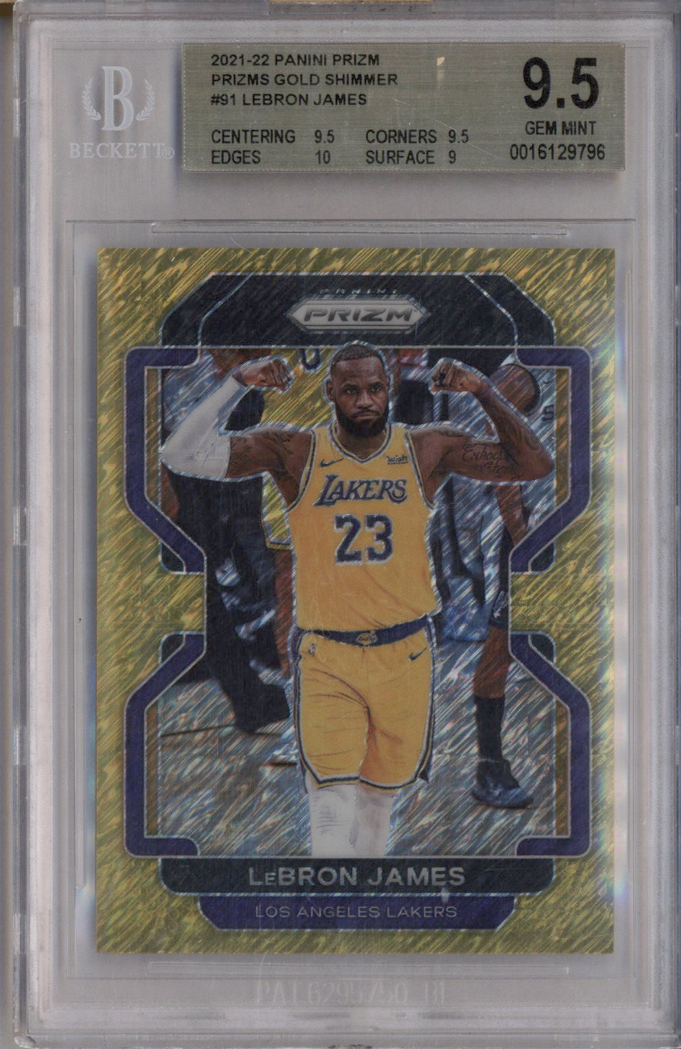 2021 Panini Prizm Gold Shimmer #91 Lebron James /10 BGS 9.5