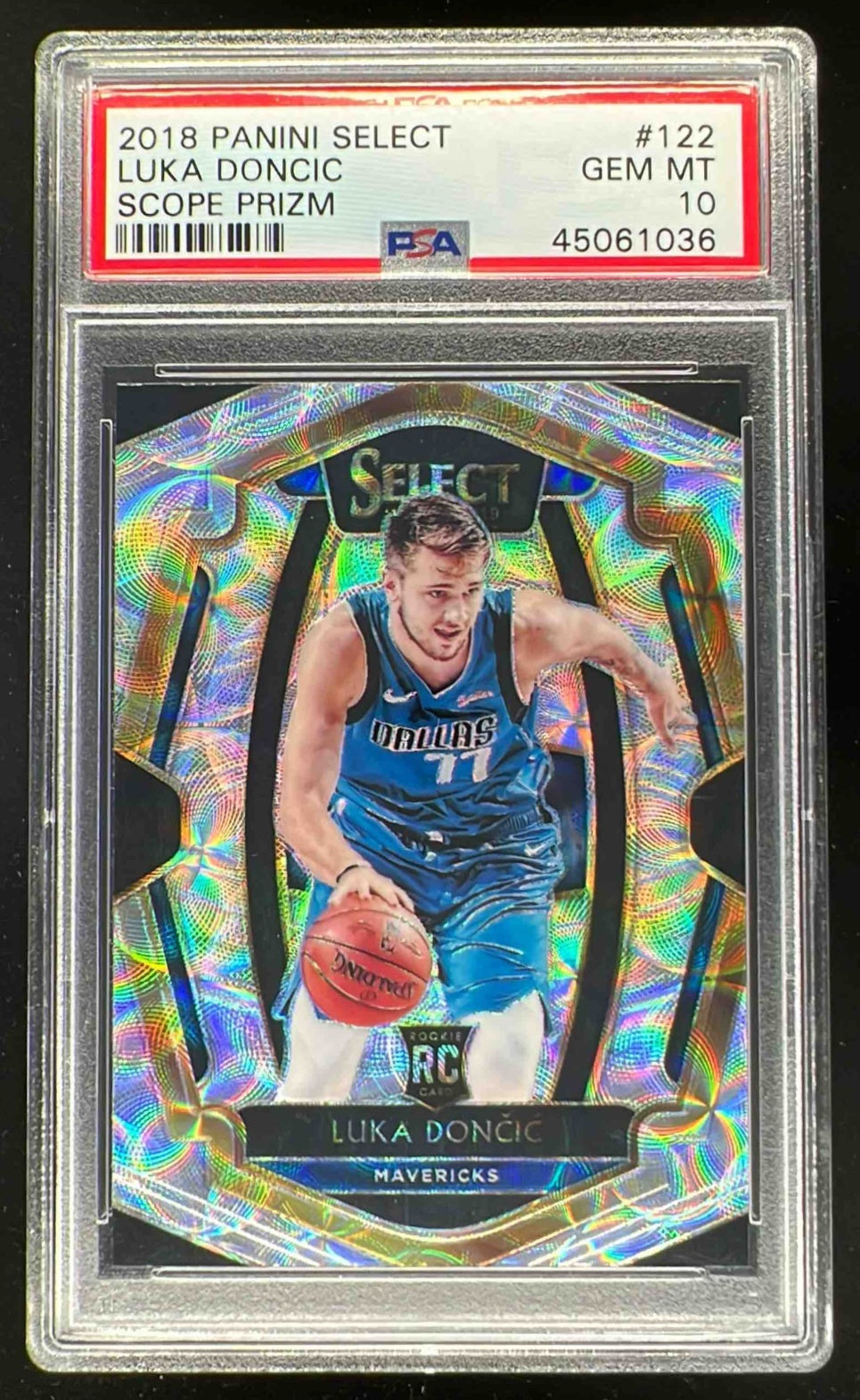 2018-19 Panini Select Scope Prizms #122 Luka Doncic RC Premier PSA
