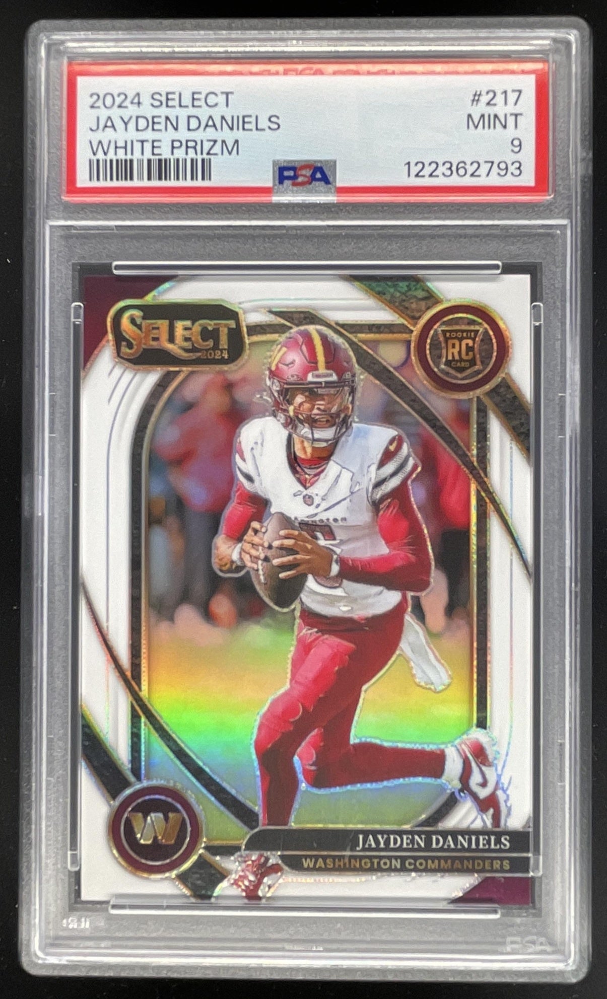 2024 Panini Select White Prizm #217 Jayden Daniels RC /35 PSA 9