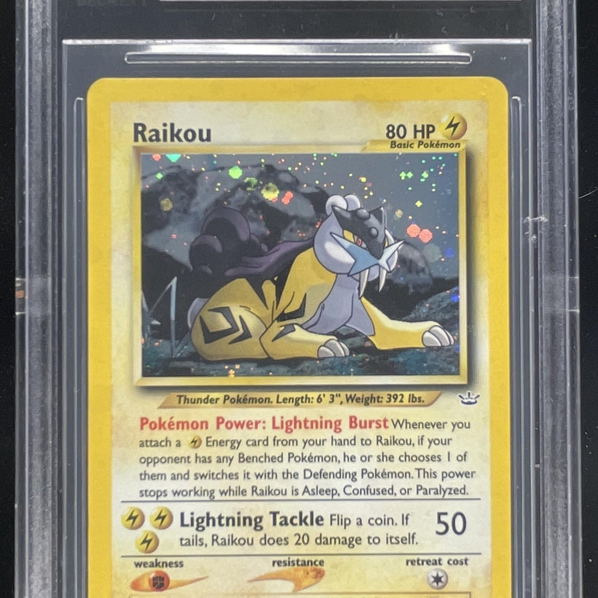 2001 Pokemon Neo Revelation #13/64 Raikou Holo BGS 8.5 – Burbank Cards