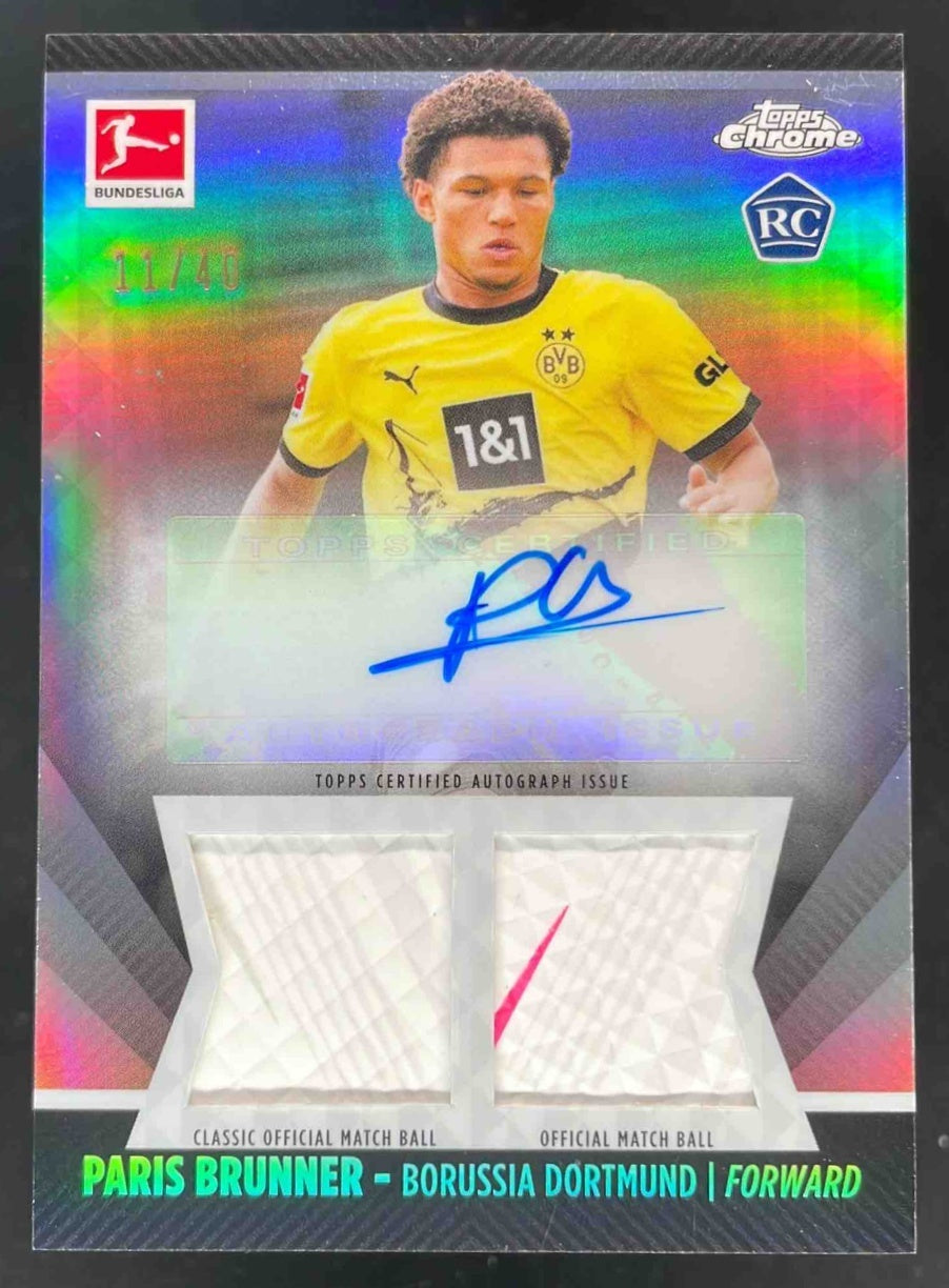 2023 Topps Chrome Bundesliga Double Ball Relic 60 Years Foil Paris