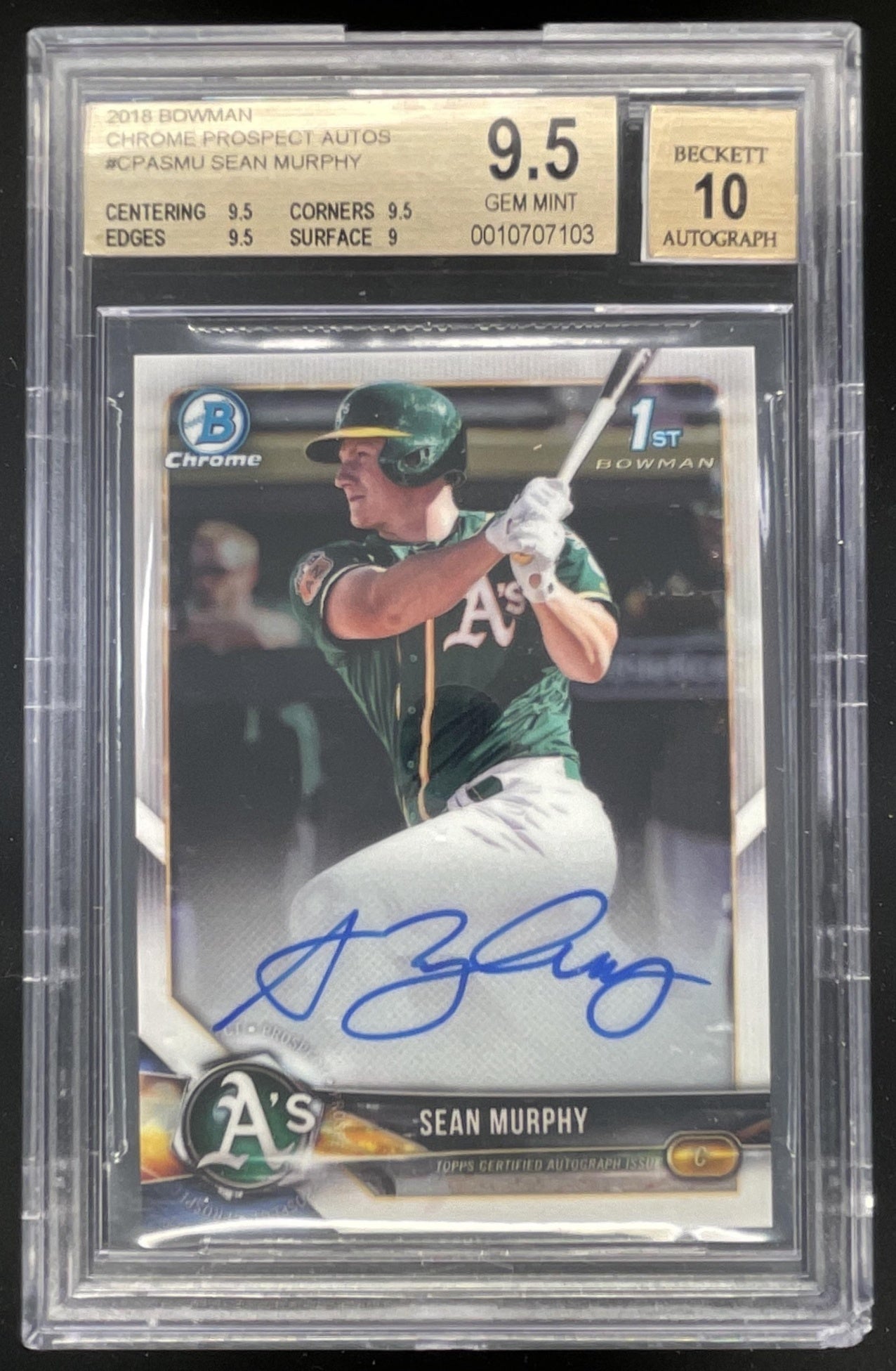 その他 Sean Murphy Auto Bowman Chrome Gold 2018 Bowman Chrome Prospect Autographs #CPA-SMU Sean Murphy Auto