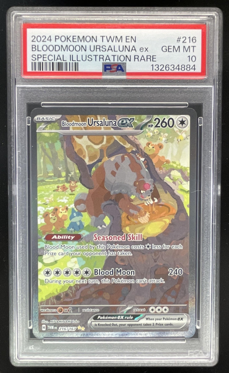 2024 Pokemon Twilight Masquerade #216/167 Bloodmoon Ursaluna ex PSA 10 –  Burbank Cards