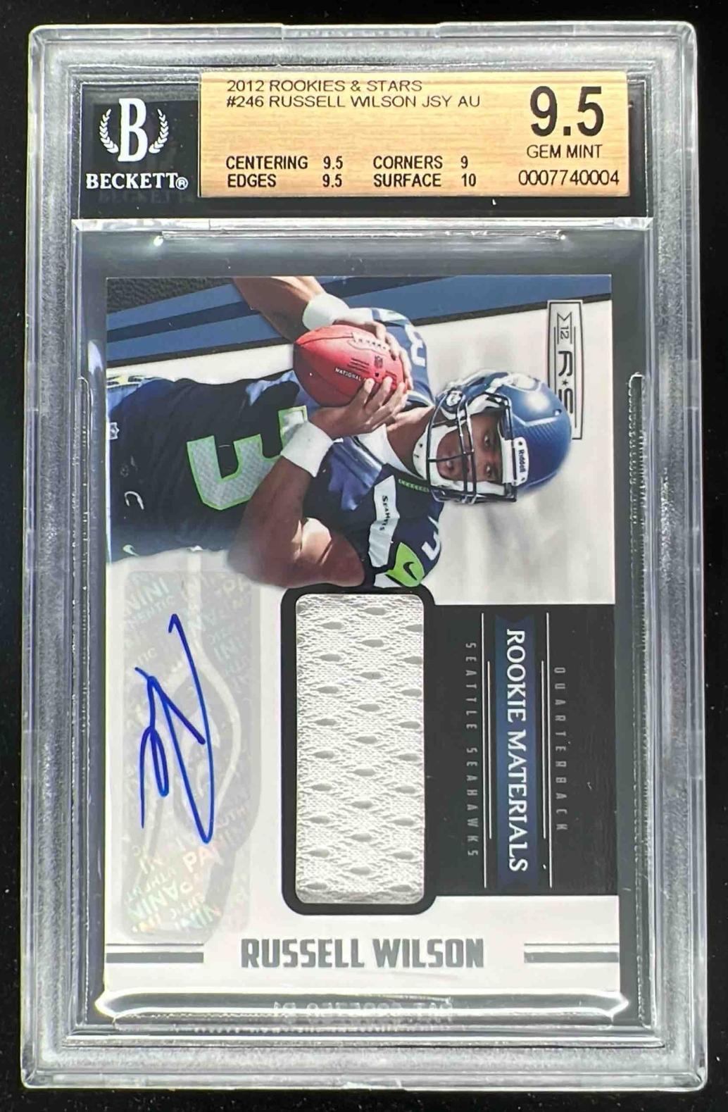 2012 Panini Rookies & Stars #246 Russell Wilson RC Auto /499 BGS