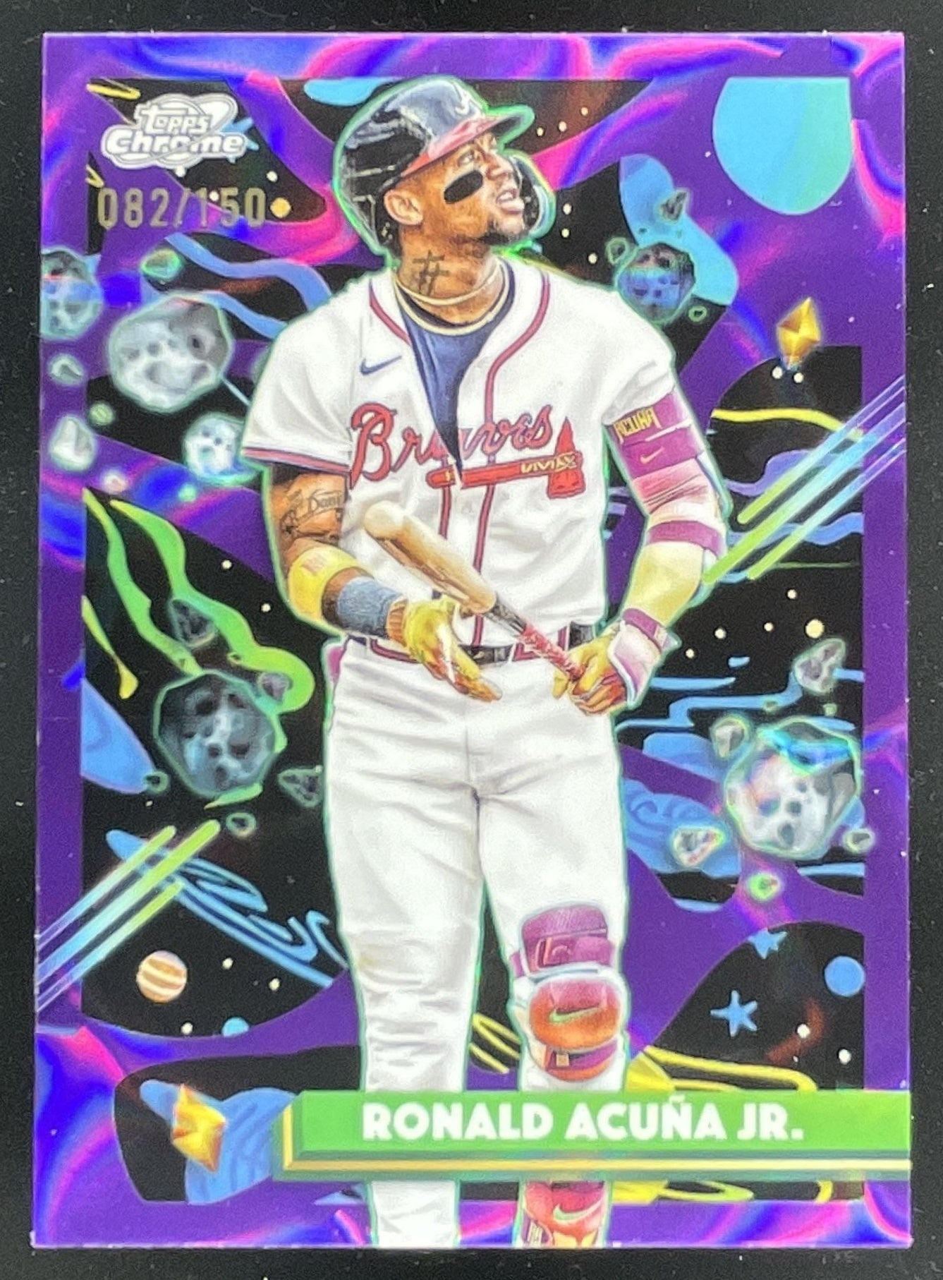 2025 Topps Cosmic Chrome Purple Nebula Refractor #165 Ronald Acuna