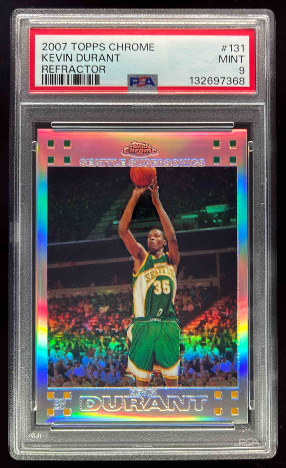 2007-08 Topps Chrome Refractors #131 Kevin Durant RC /1499 PSA 9