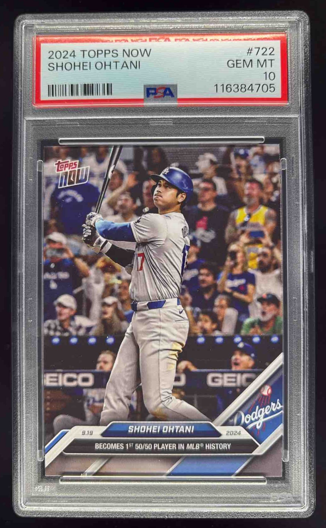 2024 Topps Now #722 Shohei Ohtani PSA 10 – Burbank Cards