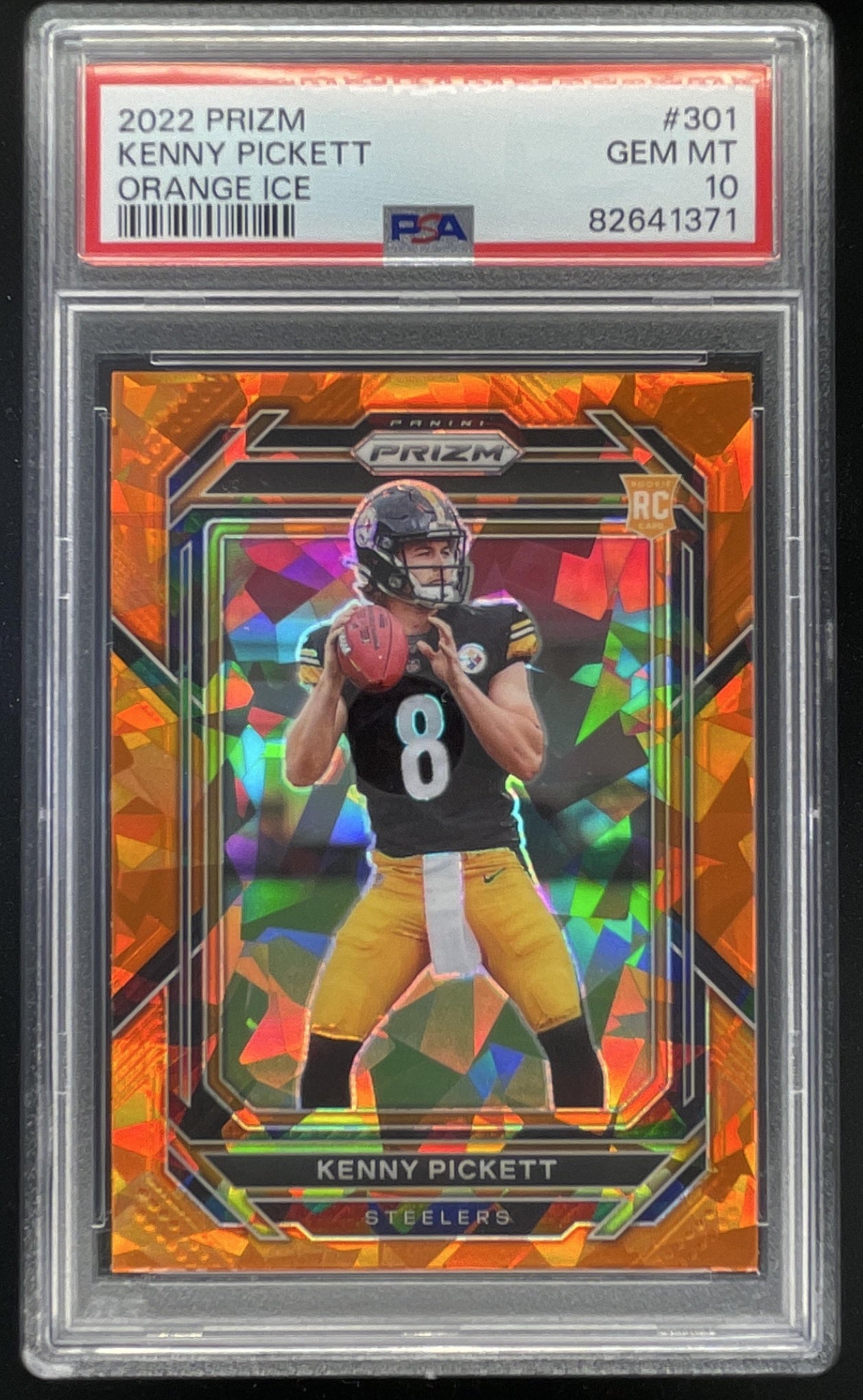 2022 Panini Prizm Orange Ice #301 Kenny Pickett RC PSA 10