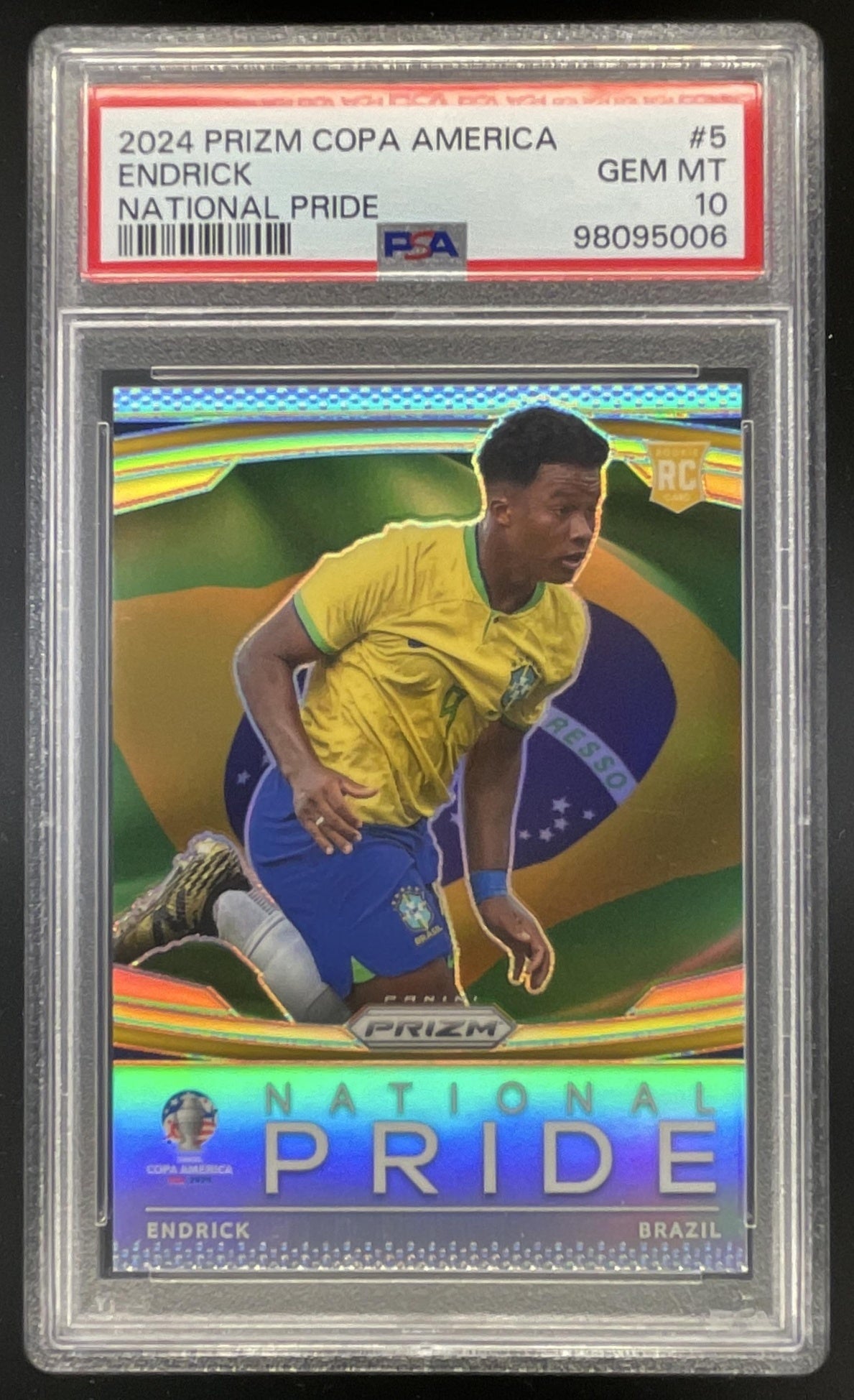 2024-25 Panini Prizm Copa America National Pride #5 Endrick PSA 10