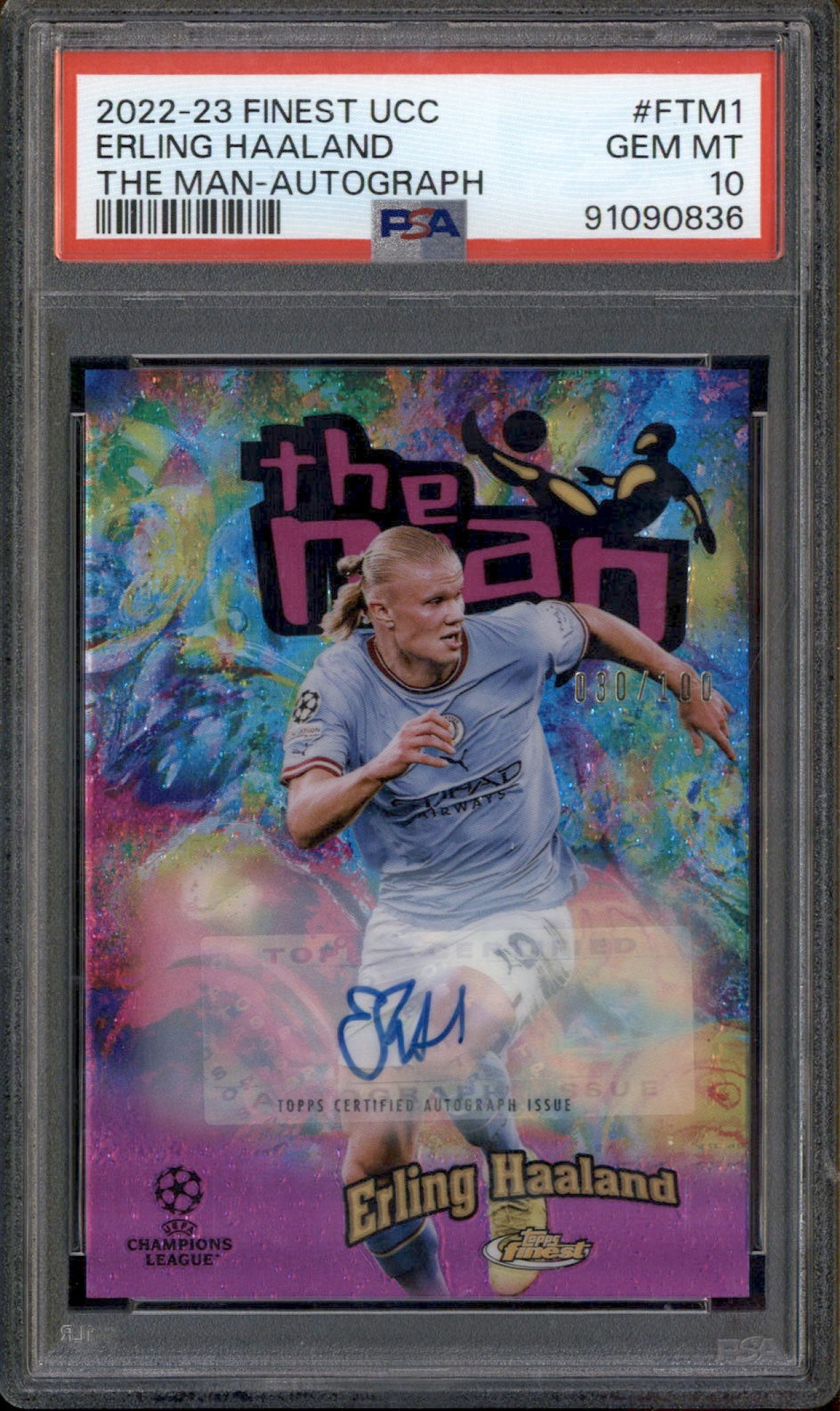2022 Topps Finest UEFA The Man Autographs #FTM-1 Erling