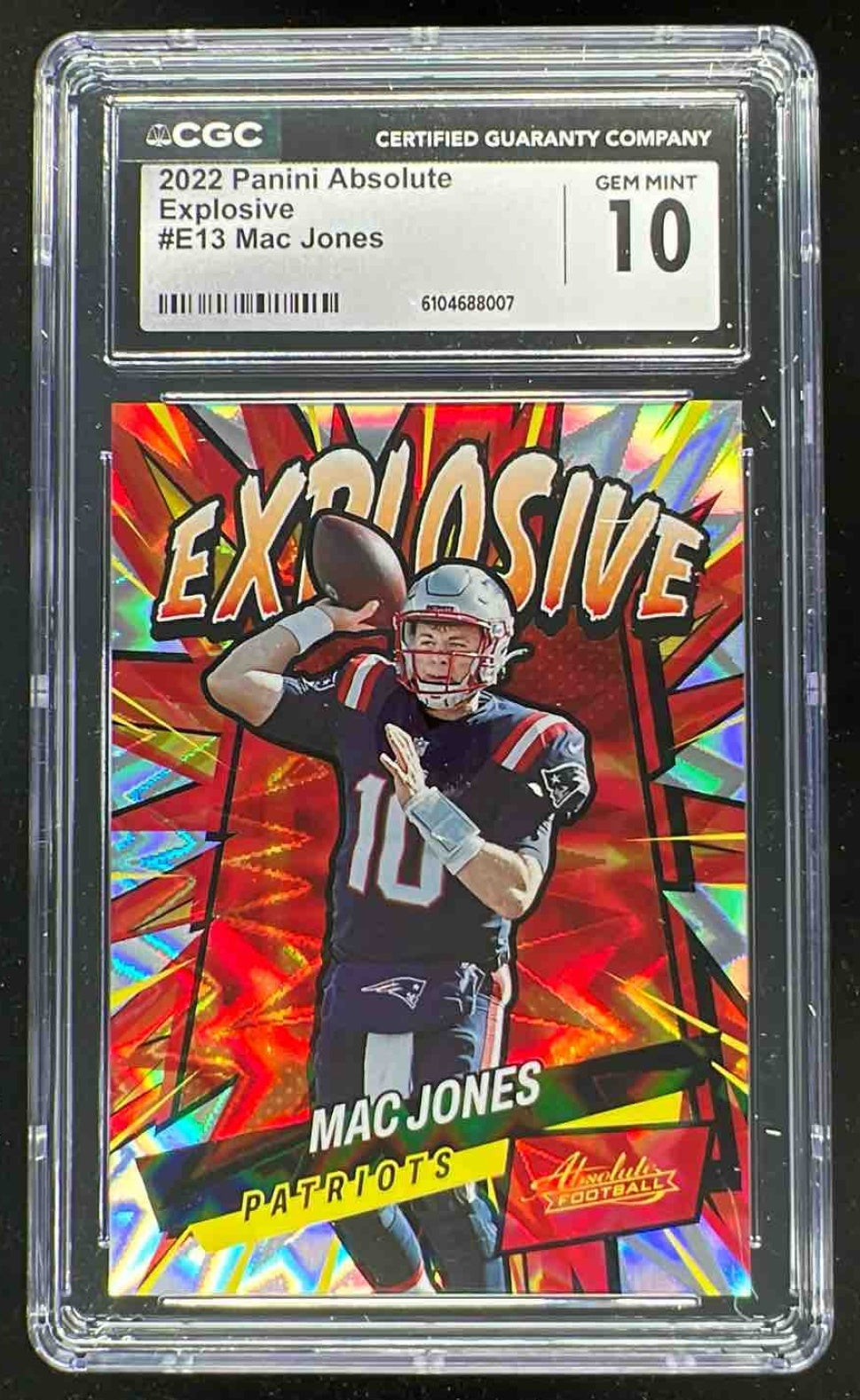2022 Panini Absolute Explosive #E13 Mac Jones CGC 10 – Burbank Cards