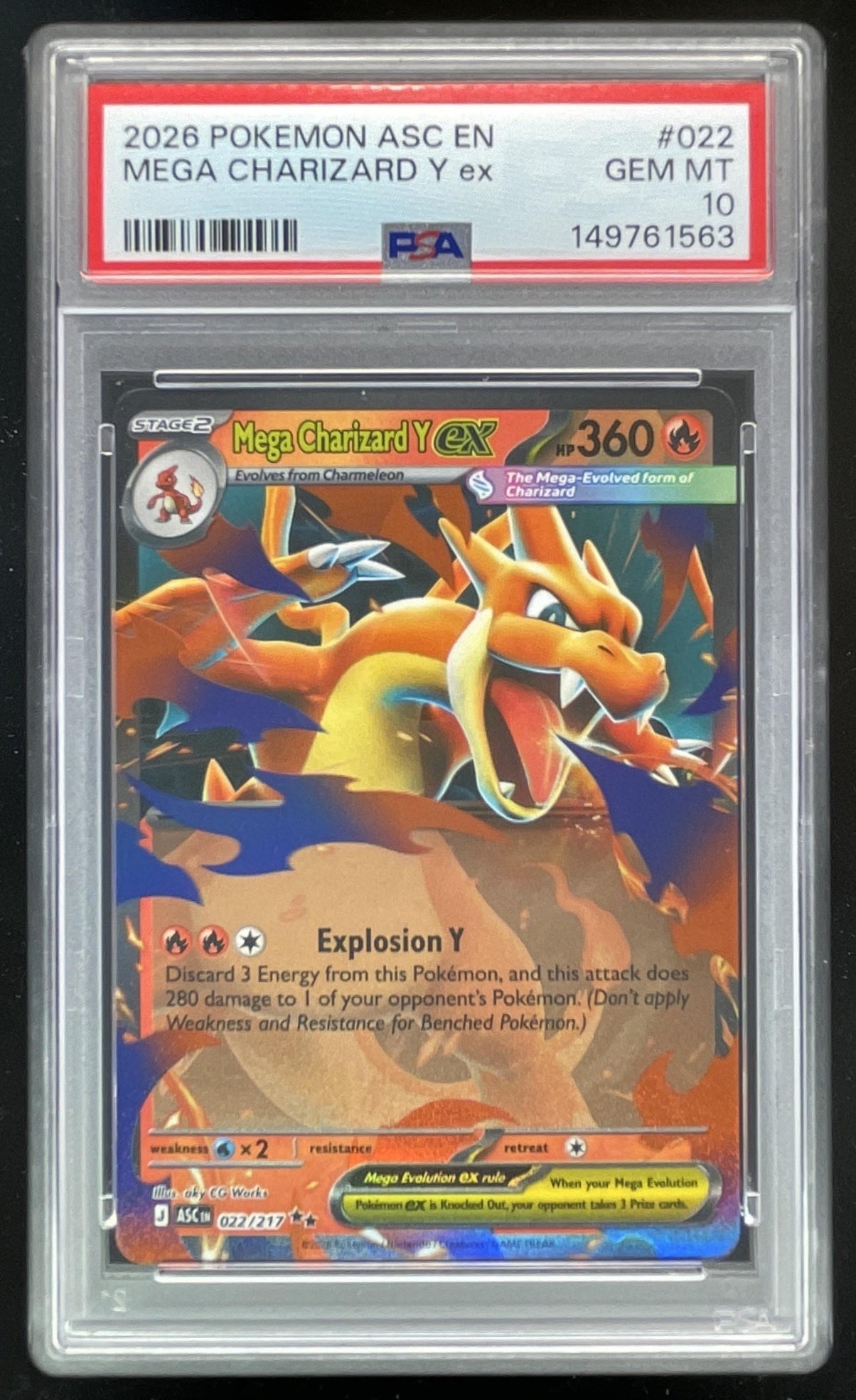 2026 Pokemon Ascended Heroes #022/217 Mega Charizard Y ex Double