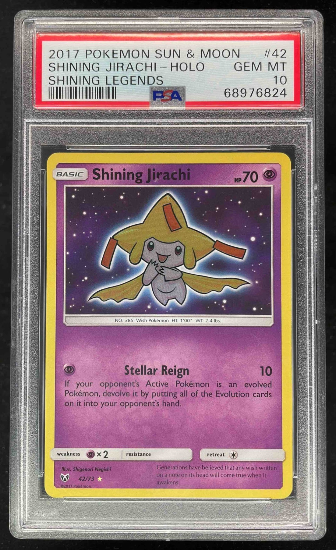 2017 Pokemon Shining Legends #42/73 Shining Jirachi PSA 10