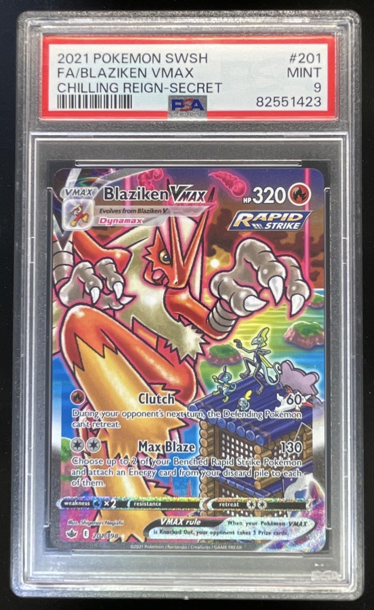 2021 Pokemon Sword & Shield Chilling Reign #201/198 Blaziken VM