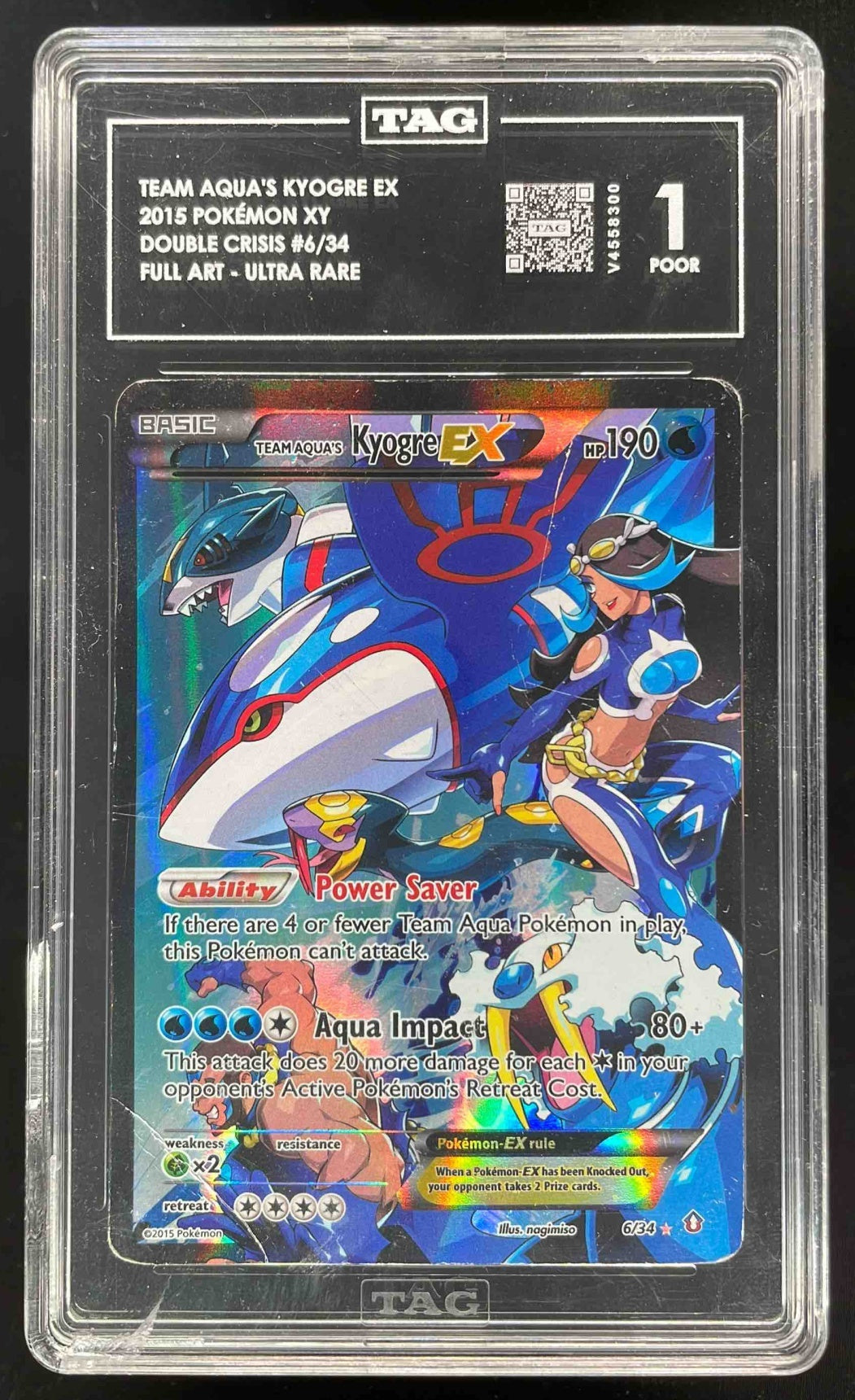 2015 Pokemon XY Double Crisis #6 Team Aqua's Kyogre TAG 1