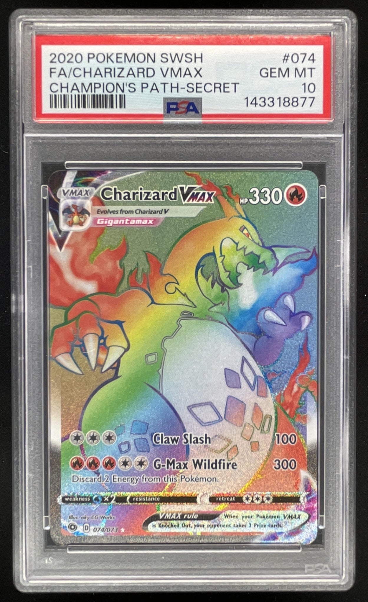 ポケモンカード 2020 PSA 10 ホロカード 3枚セット 2020 Pokemon Champion's Path Holo Full Art #074/073 Charizard VM