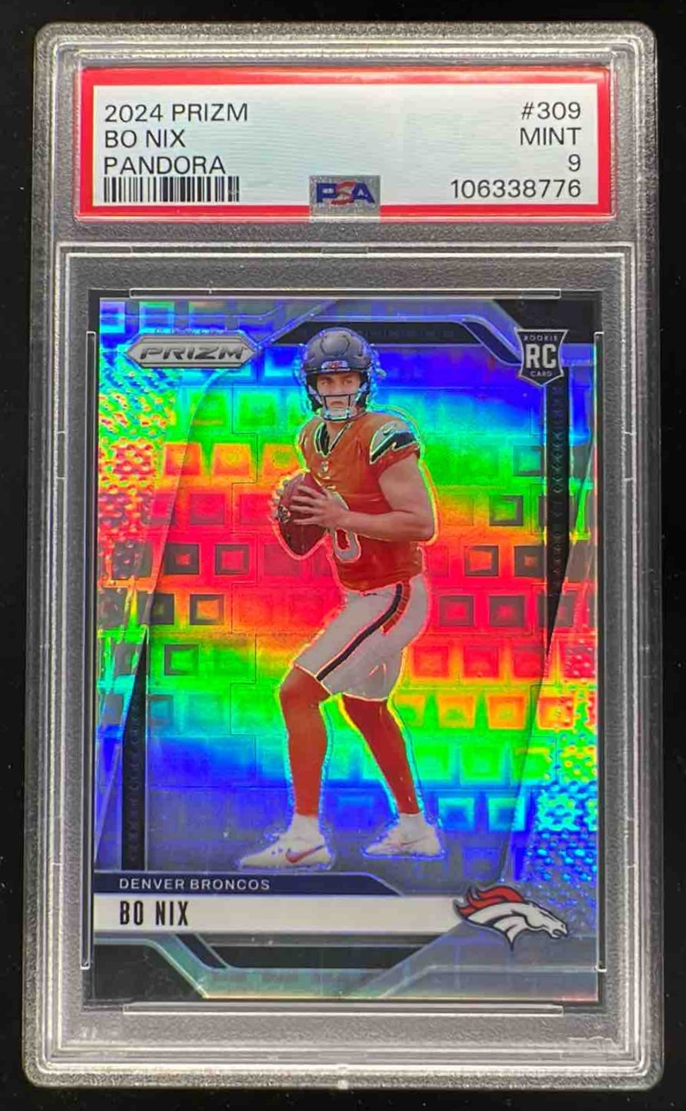 2024 Panini Prizm Pandora Prizm #309 Bo Nix RC /400 PSA 9