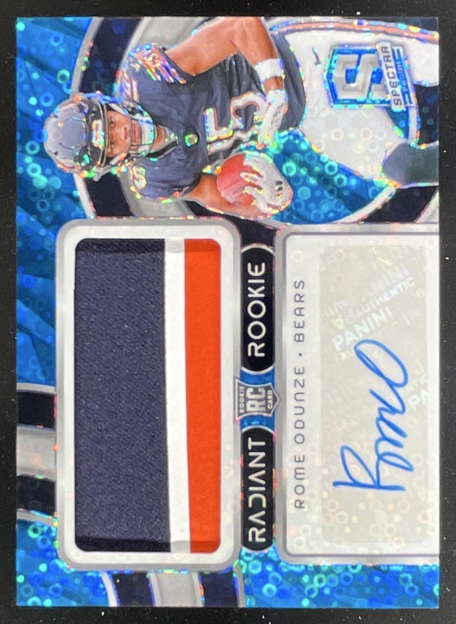 2024 Spectra Radiant Rookie Patch Blue Neon #RRP-ROE Rome Odunze