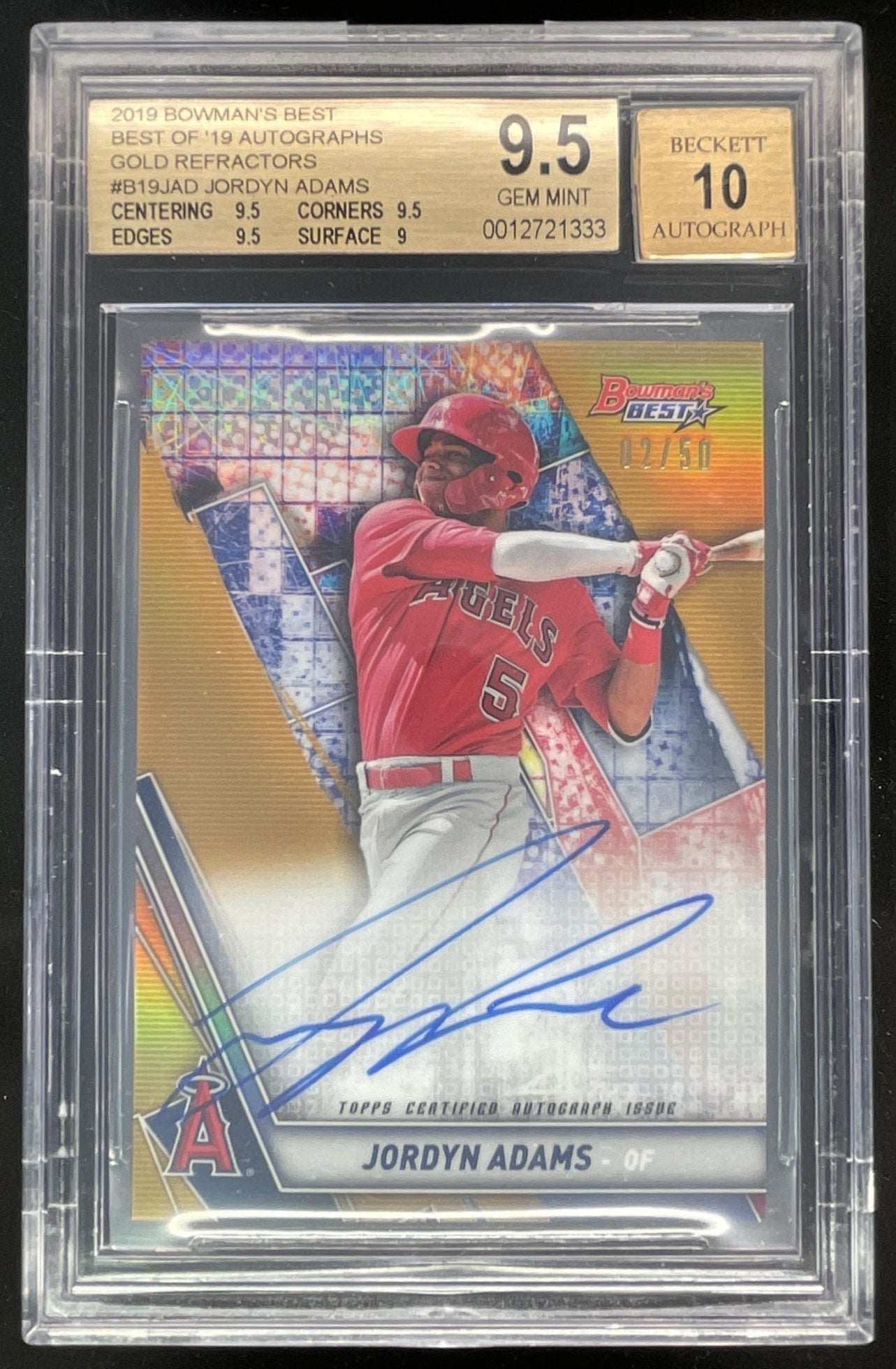 2019 Bowman Alec Bohm Auto Gold 10枚限定　SP 2019 Bowman Bowman's Best of 2019 Gold #B19-JAD Jordyn Adams Auto