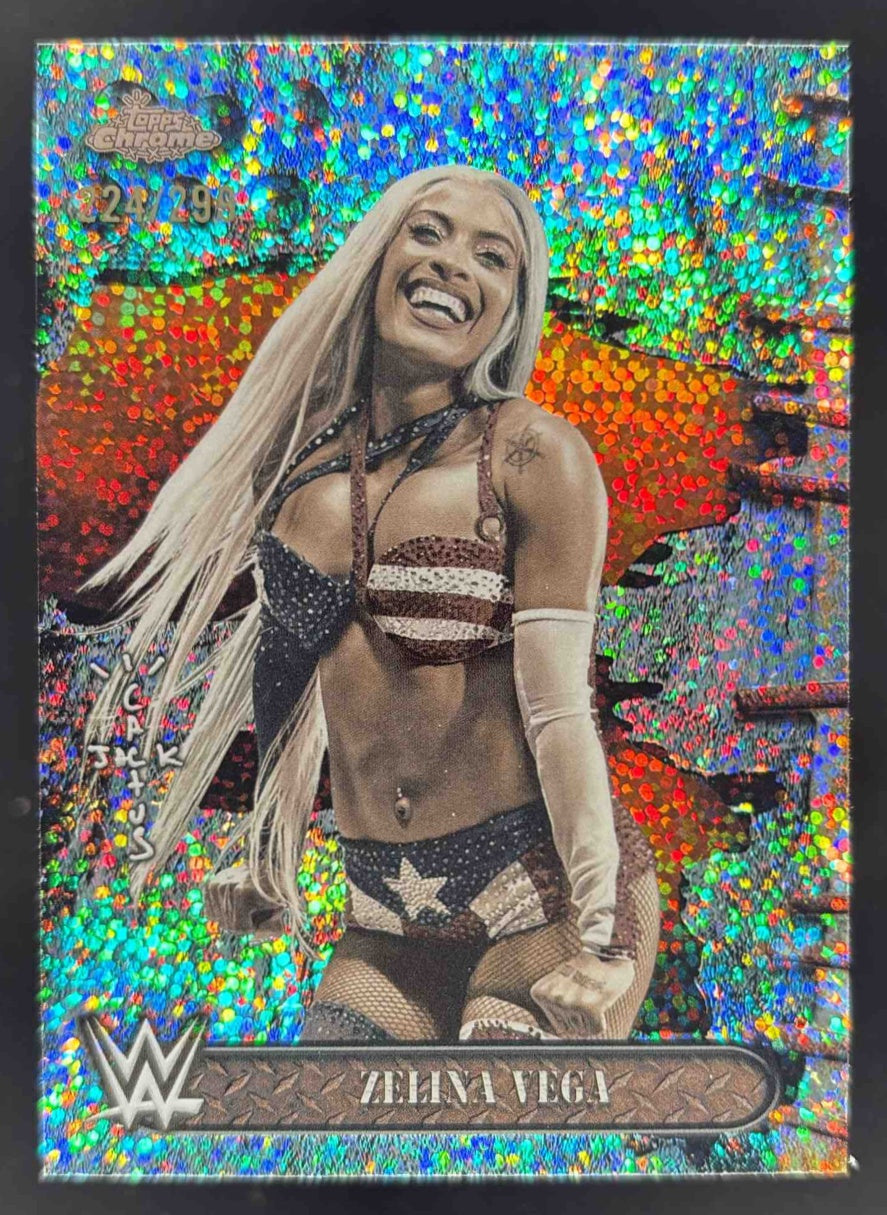 2025 Topps Chrome WWE x Cactus Jack Speckle Refractor #5 Zelina