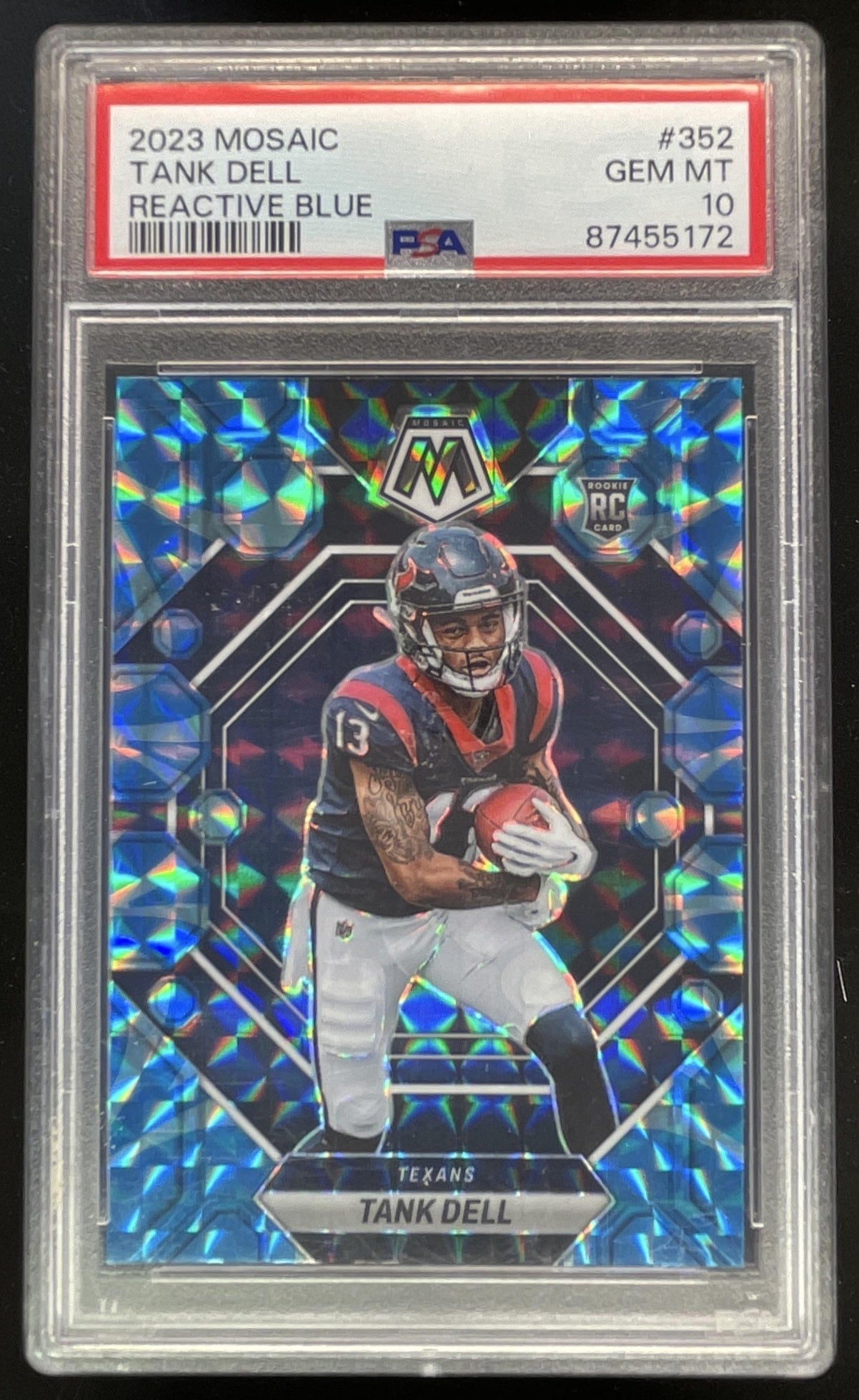 2023 Panini Mosaic Reactive Blue Mosaic #352 Tank Dell RC PSA 10