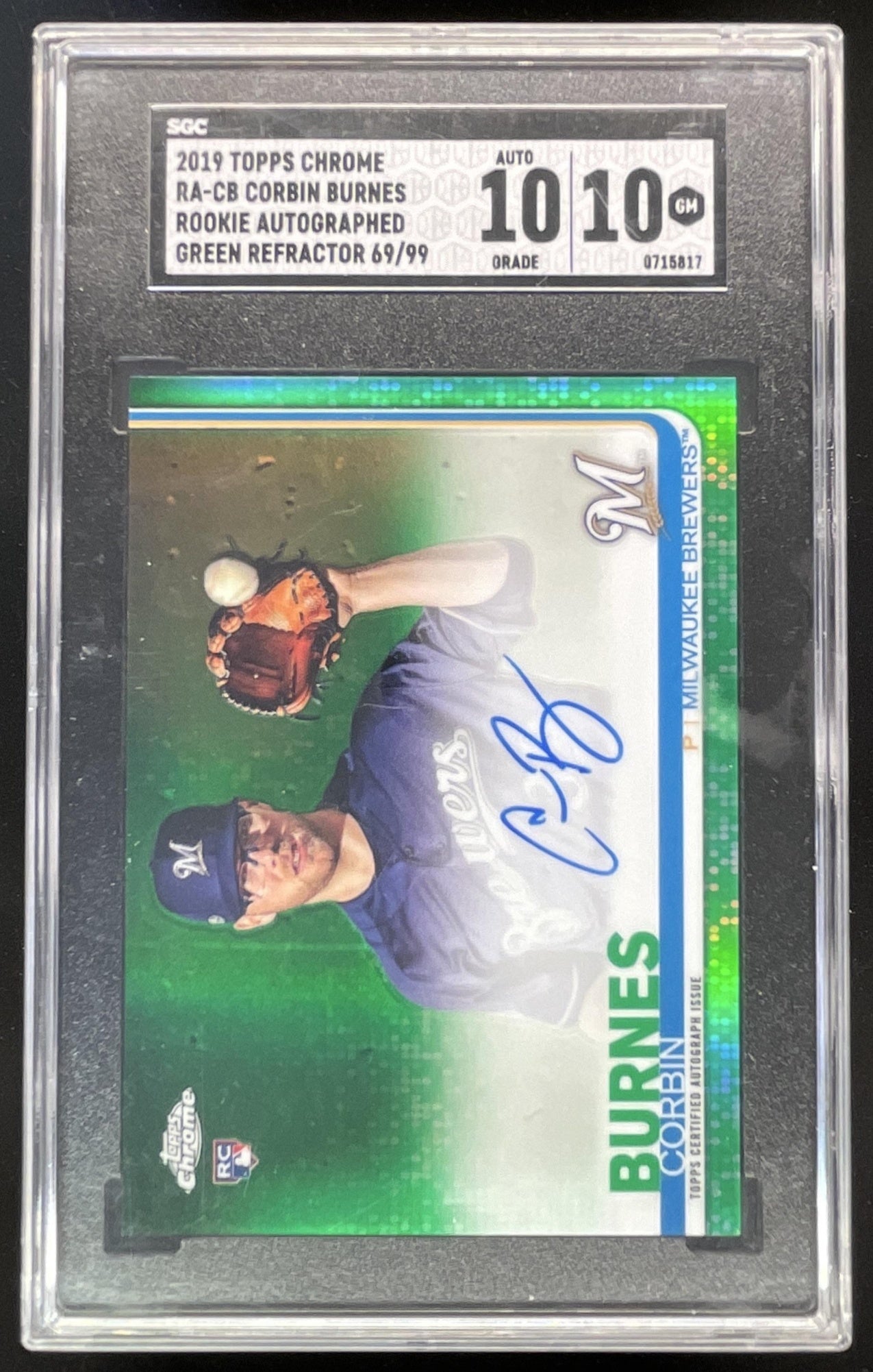 2019 Topps Chrome Rookie Green Refractor #RA-CB Corbin Burnes RC