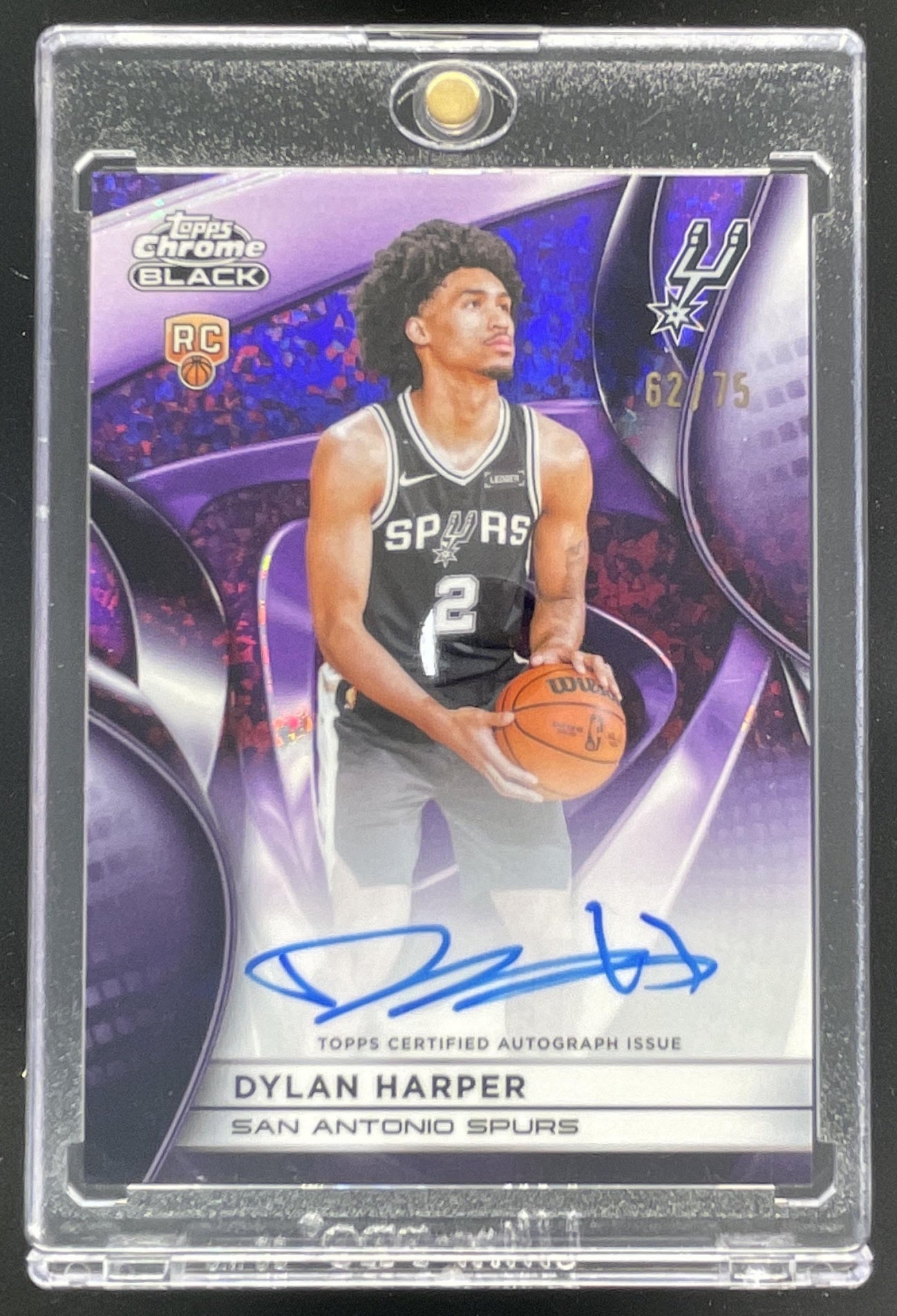 2025-26 Topps Chrome Black Rookie Purple #RA-DH Dylan Harper RC