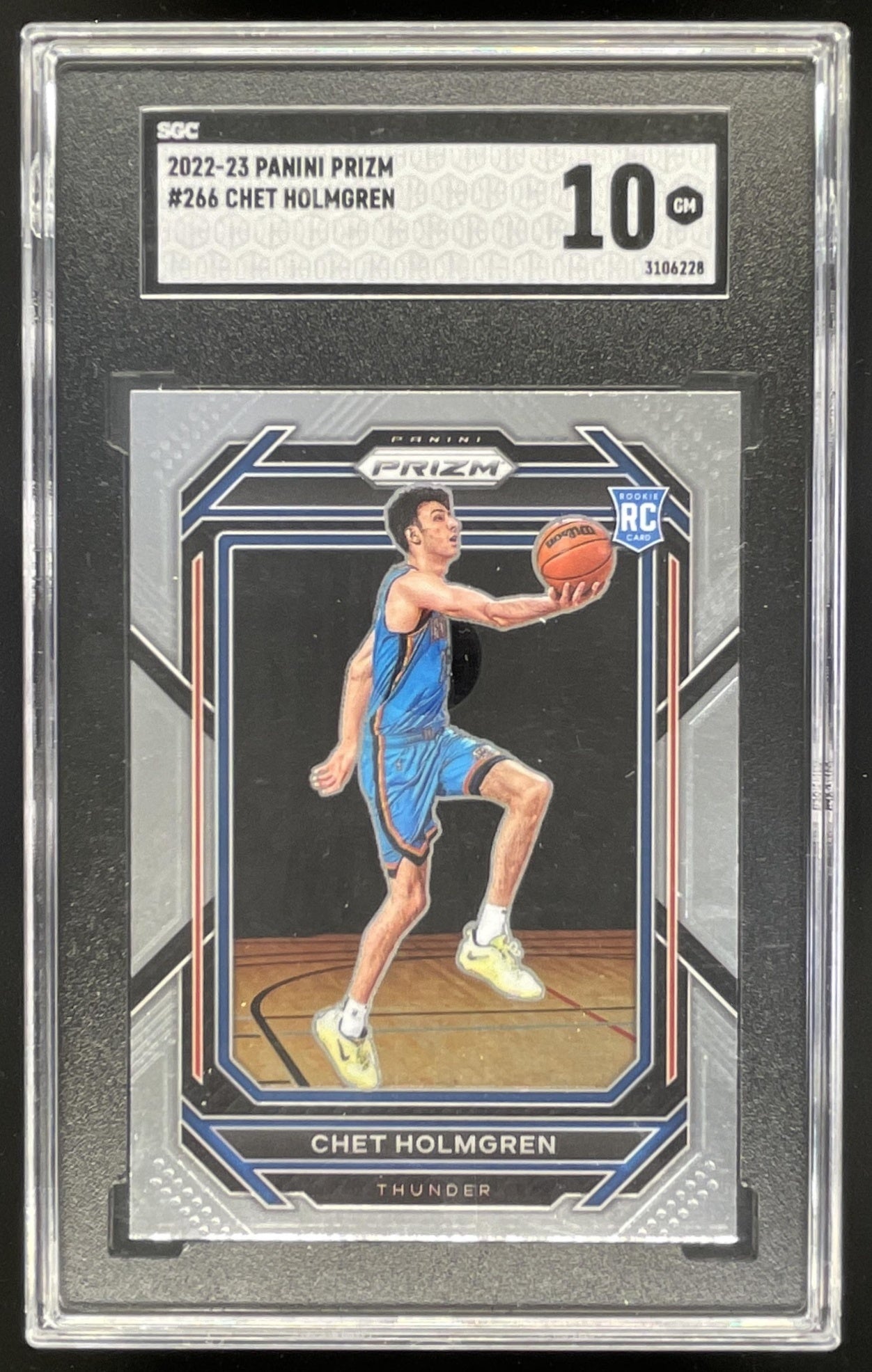 2022-23 Panini Prizm #266 Chet Holmgren RC SGC 10 – Burbank Cards