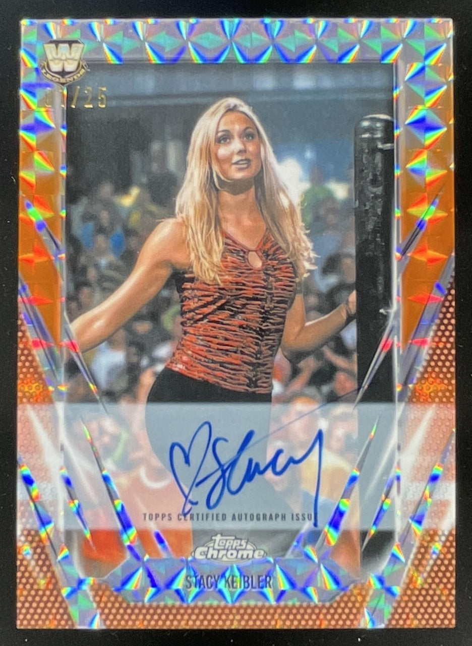 2026 Topps Chrome WWE Orange Geometric #BCA-STK Stacy Keibler Auto
