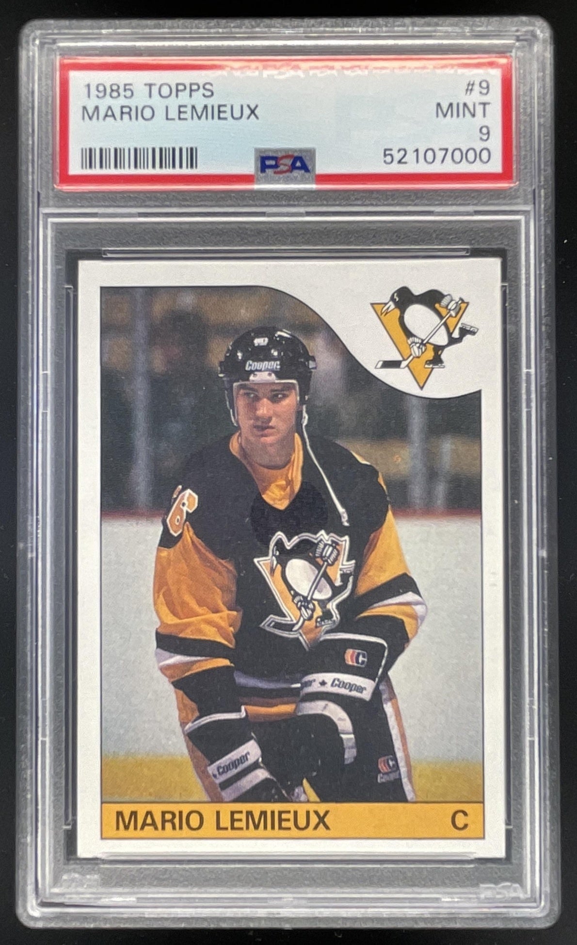 1985-86 Topps #9 Mario Lemieux RC PSA 9 – Burbank Cards
