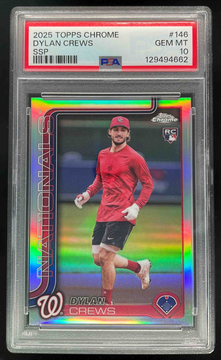 2025 Topps Chrome Super Short Prints #146 Dylan Crews RC SSP PSA 