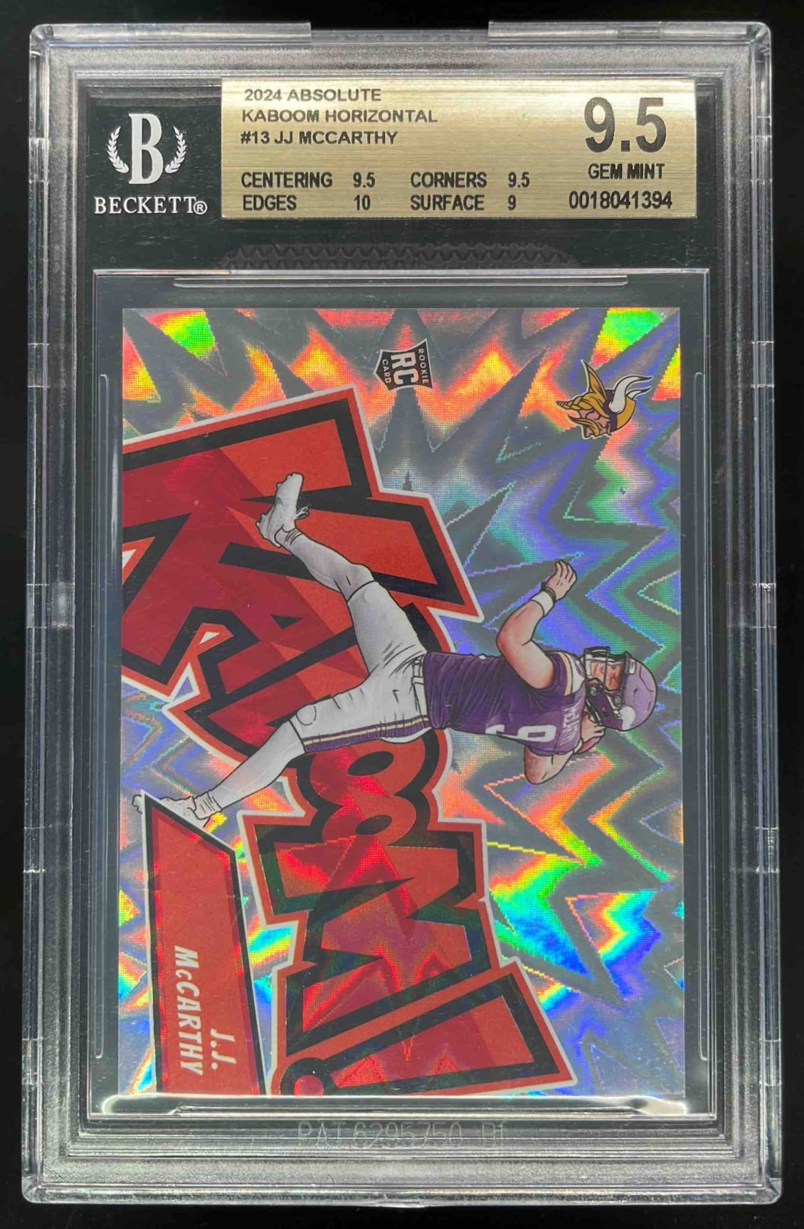 2024 Panini Absolute Kaboom Horizontal #13 J.J. McCarthy RC SSP