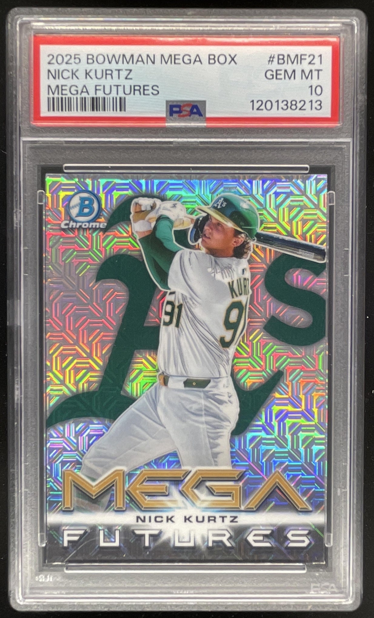 2025 Bowman Mega Futures Chrome #BMF-21 Nick Kurtz PSA 10