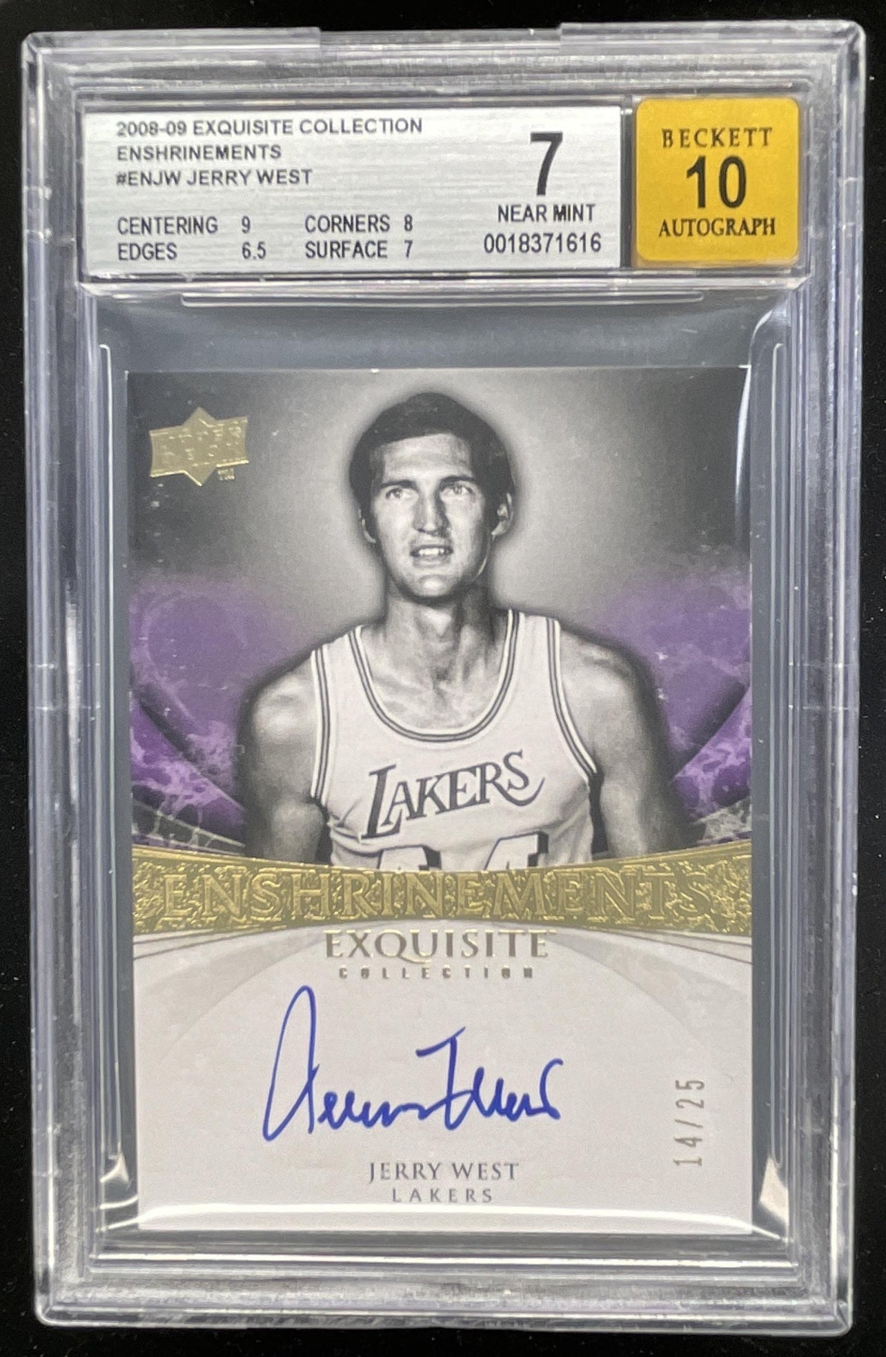 その他 Jerry West Auto upper deck 2008-09 Upper Deck Exquisite Collection Enshrinements Jerry West