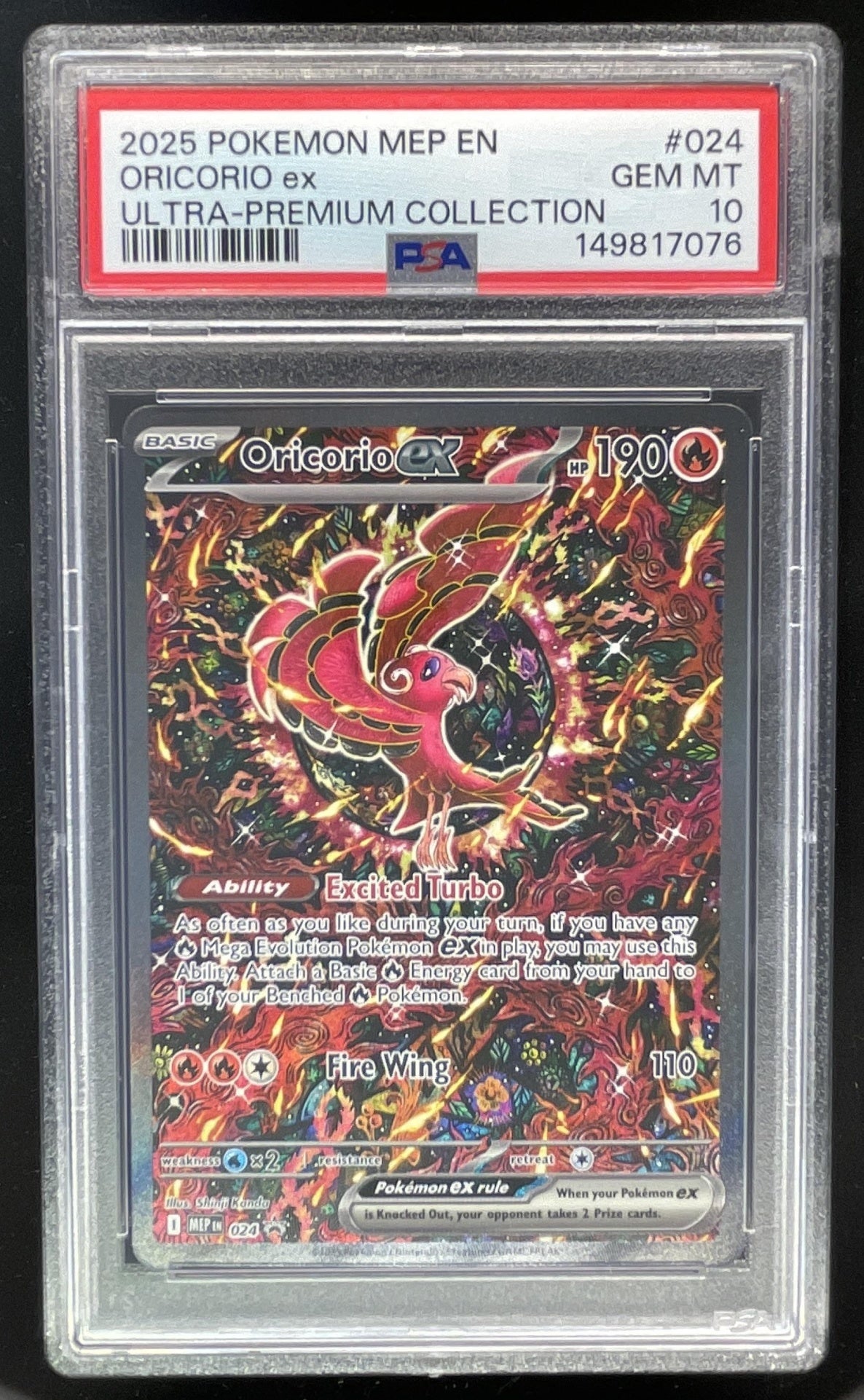 2025 Pokemon MEP Black Star Promos #024 Oricorio ex PSA 10