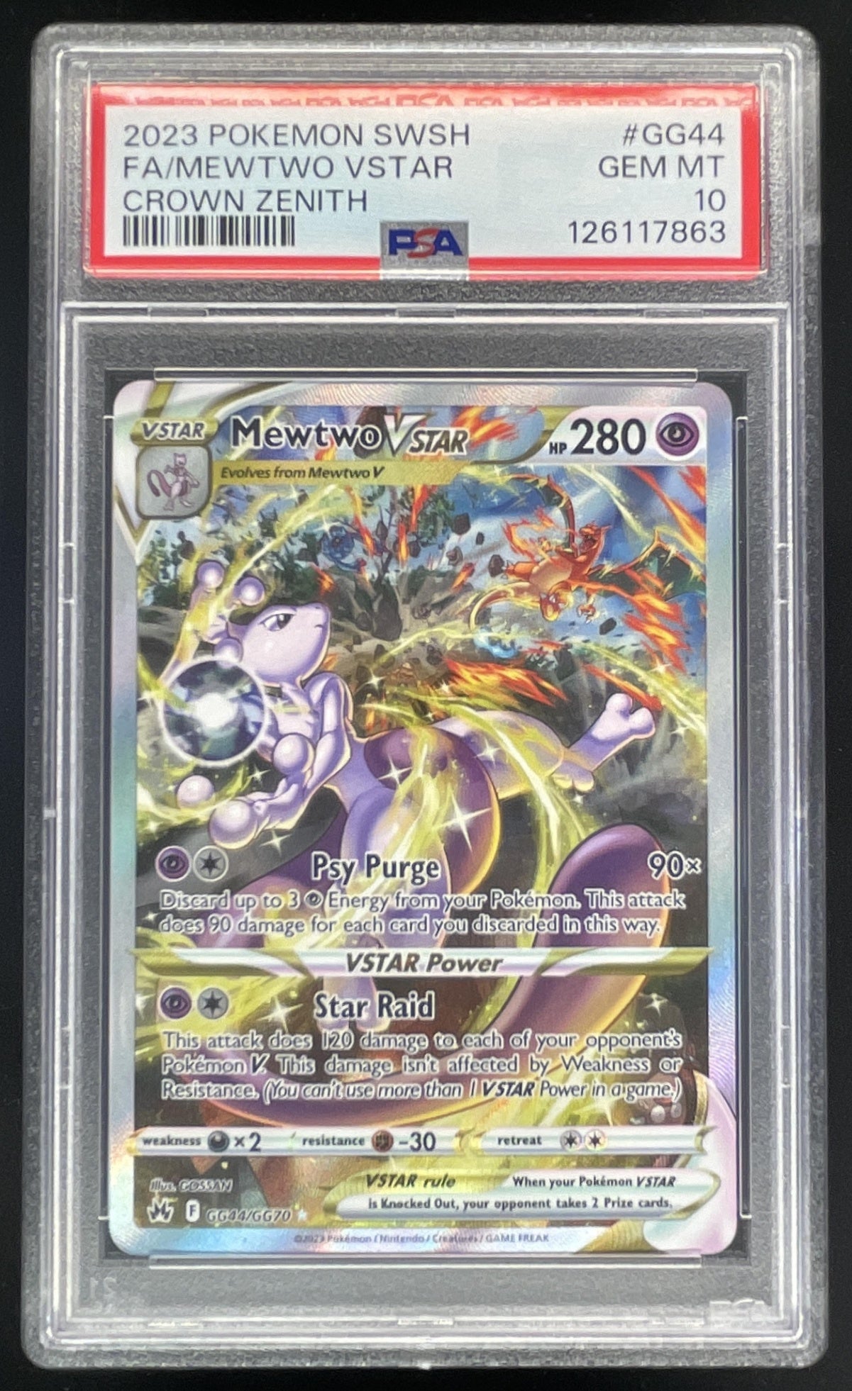 2023 Pokemon Crown Zenith Galarian Gallery #GG44/GG70 Mewtwo VSTAR