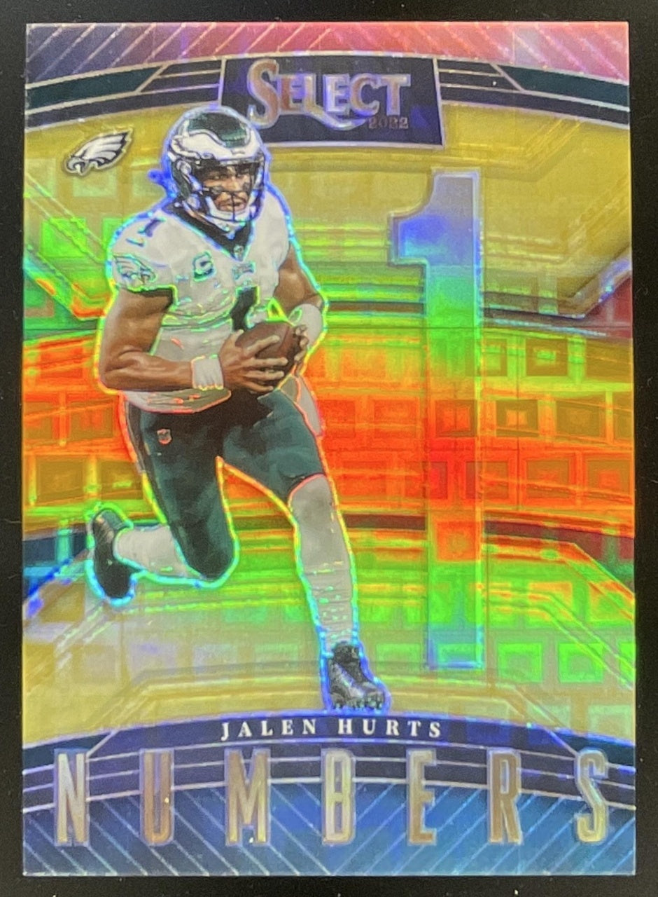 2022 Panini Select Select Numbers Gold Prizm #SN-6 Jalen Hurts /10