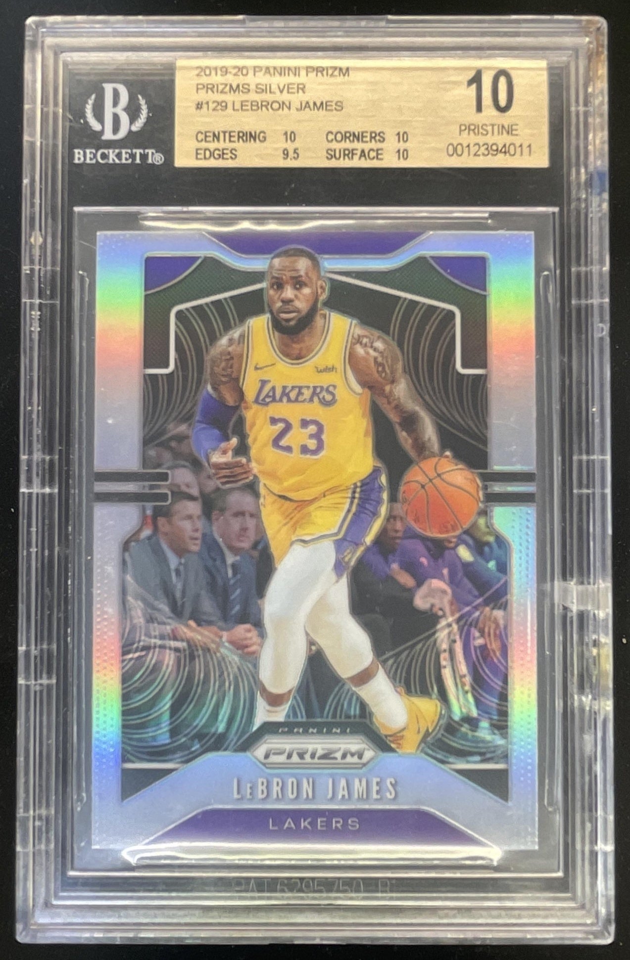 2019-20 Panini Prizm Prizms Silver #129 LeBron James BGS 10