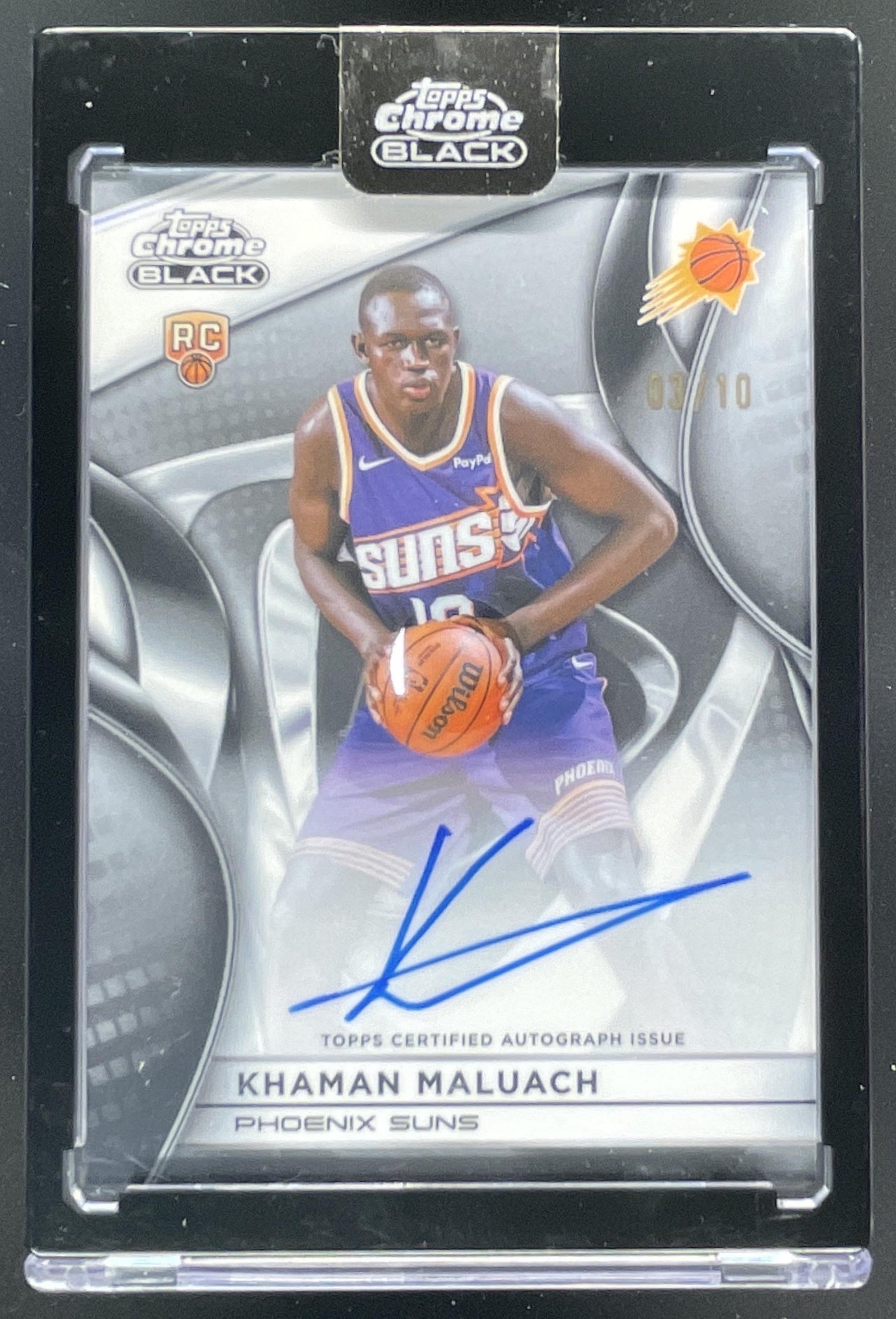 2025-26 Topps Chrome Black Rookie White #RA-KM Khaman Maluach RC