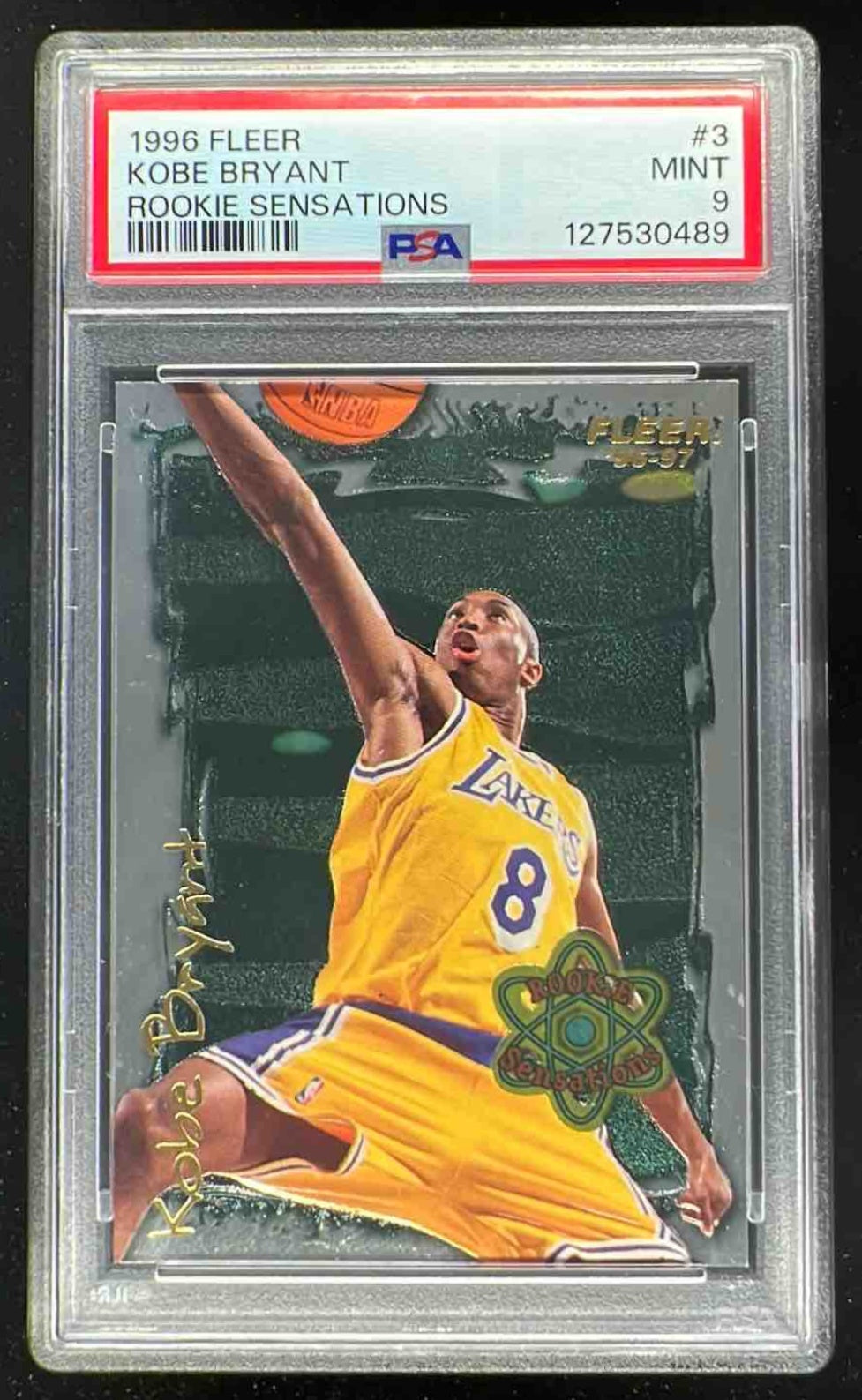 1996-97 Fleer Rookie Sensations #3 Kobe Bryant RC PSA 9 – Burbank