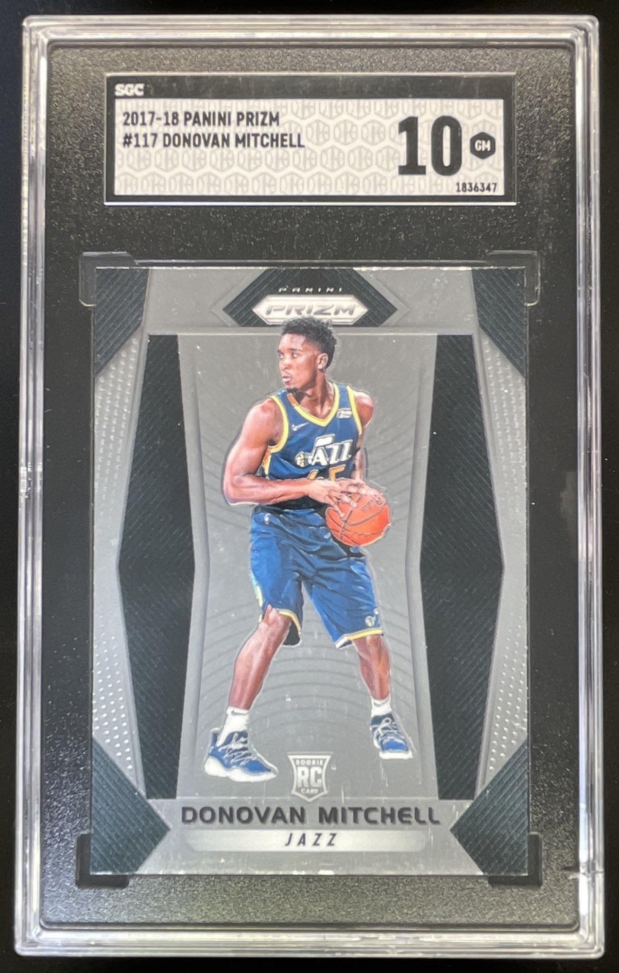 2017-18 Panini Prizm #117 Donovan Mitchell RC SGC 10 – Burbank Cards