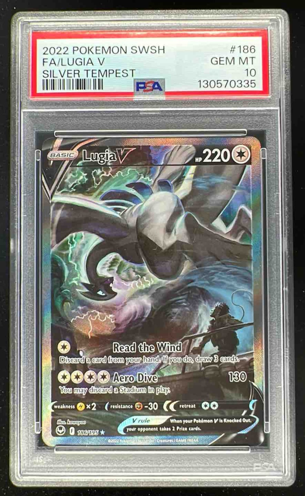 2022 Pokemon Sword & Shield Silver Tempest #186/195 Lugia V PSA 10