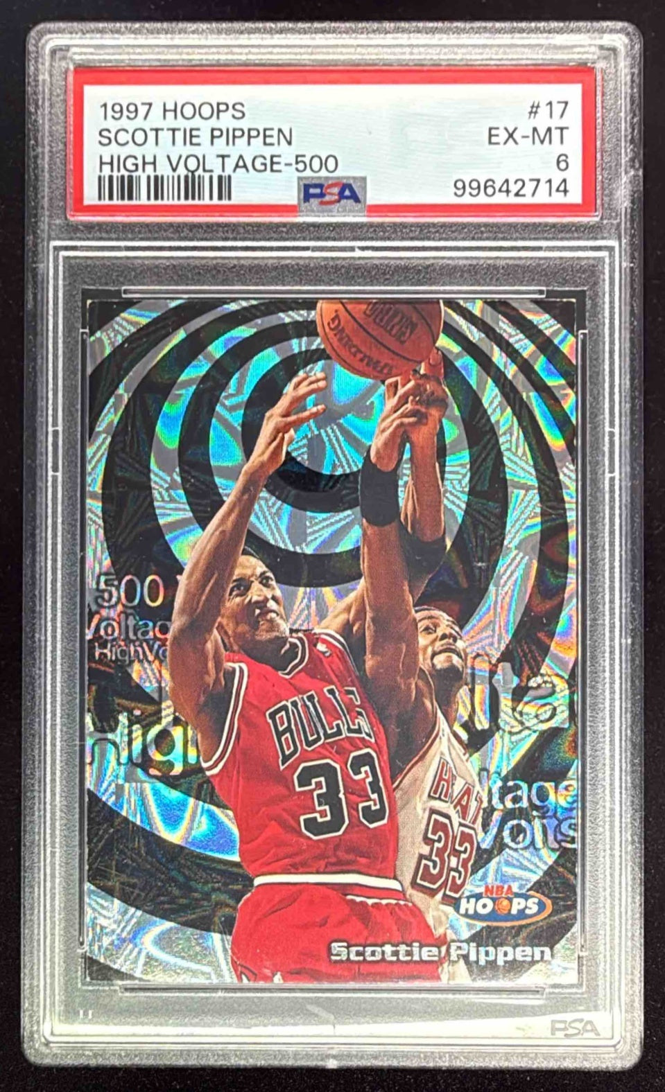 1997-98 Hoops High Voltage 500 Volts #17HV Scottie Pippen /500 PSA