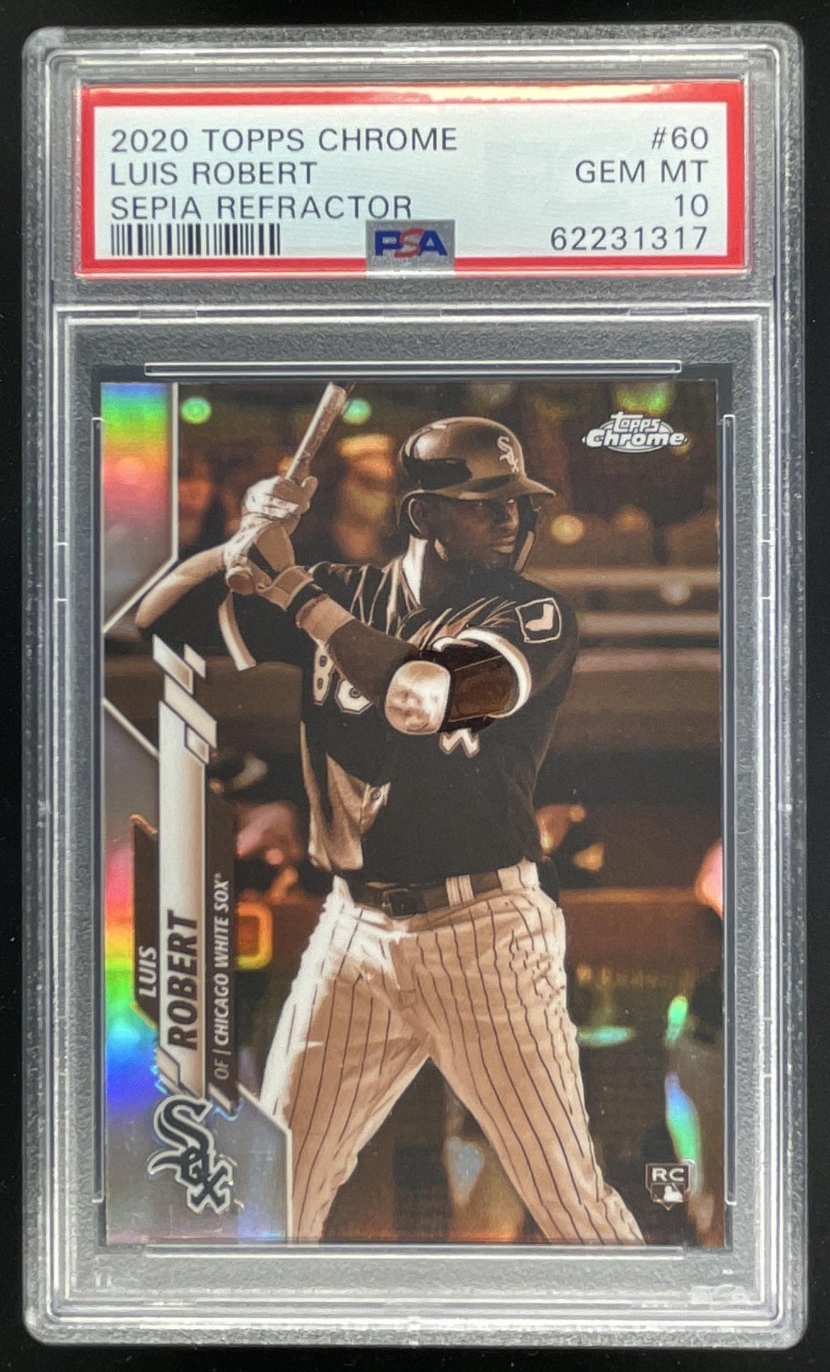 その他 2020 topps montgomery luis robert psa10 2020 Topps Chrome Sepia Refractor #60 Luis Robert RC PSA 10