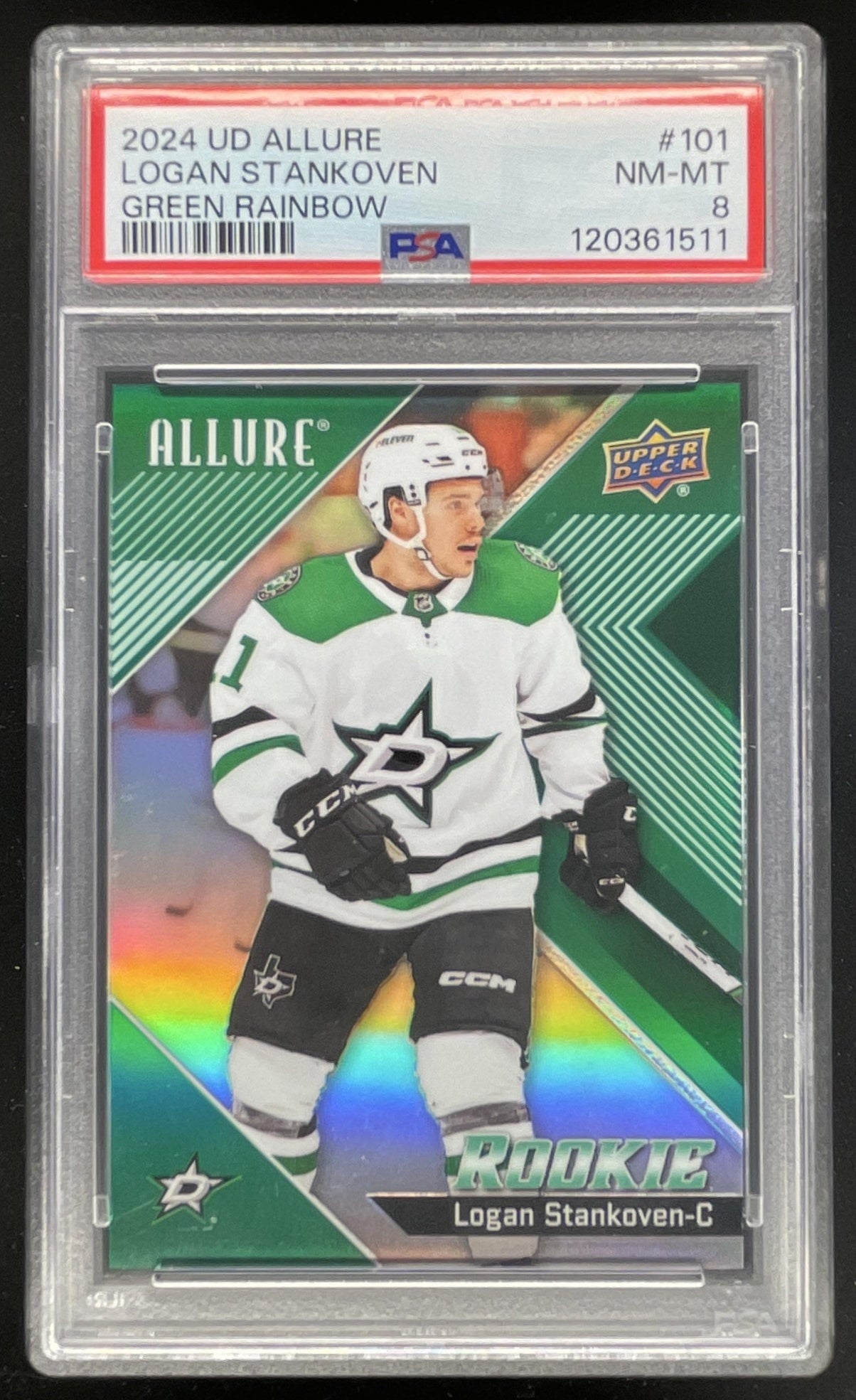 2024-25 Upper Deck Allure Green Rainbow #101 Logan Stankoven RC