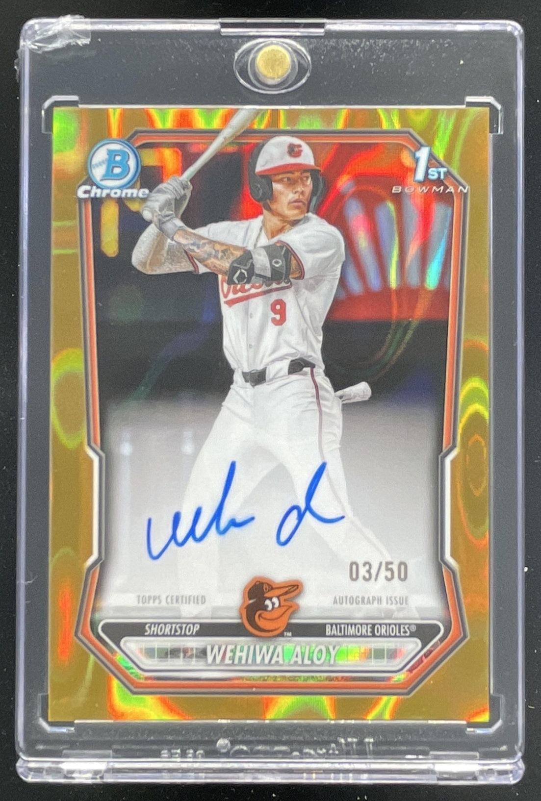 2026 Bowman Chrome Prospect Gold Lava Refractor #CPA-WA Wehiwa