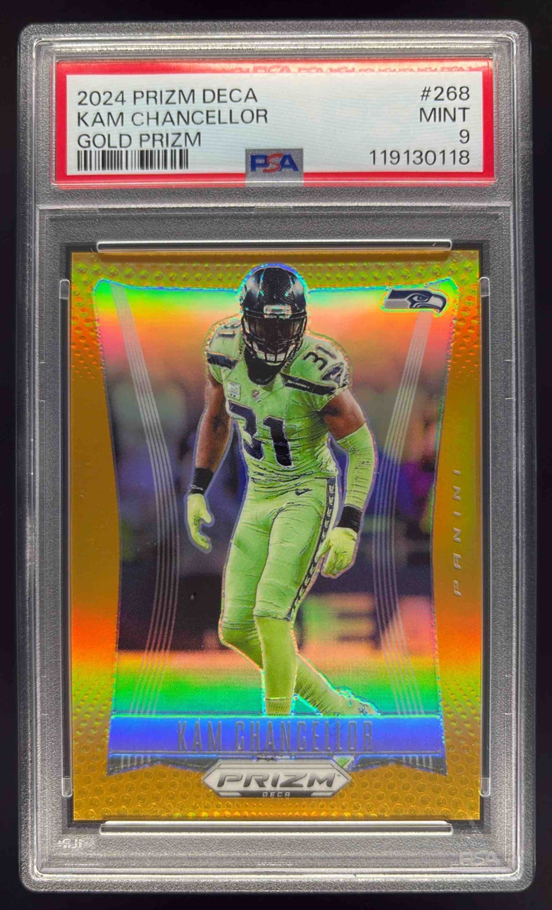 2024 Panini Prizm Deca Gold Prizm #268 Kam Chancellor /10