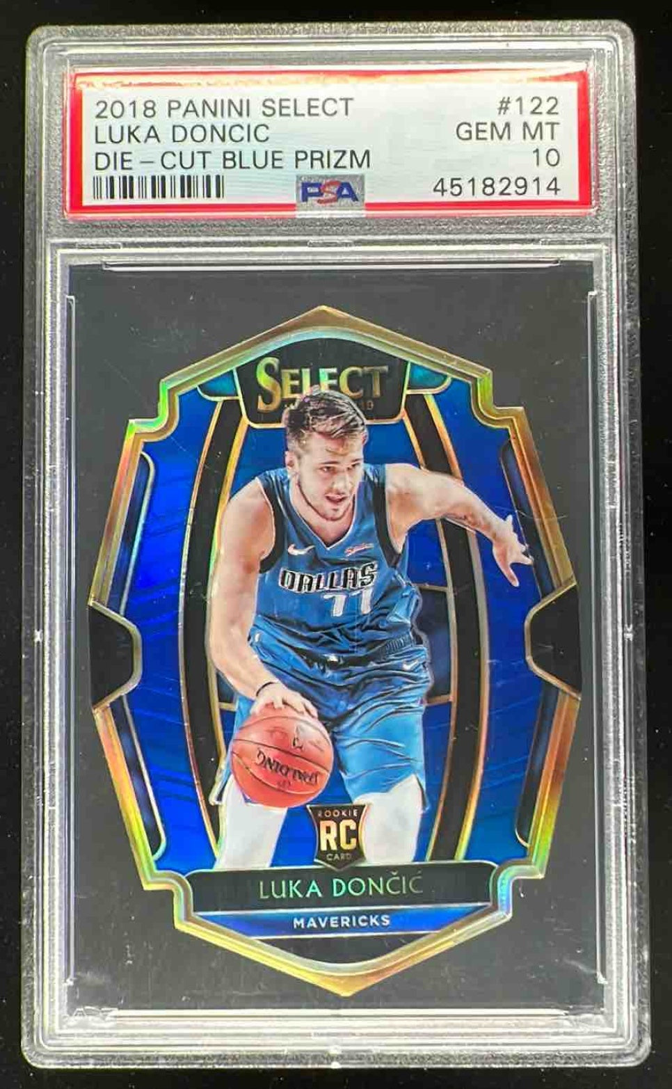 2018 Panini Select Blue Prizms Die Cut #122 Luka Doncic RC Premier