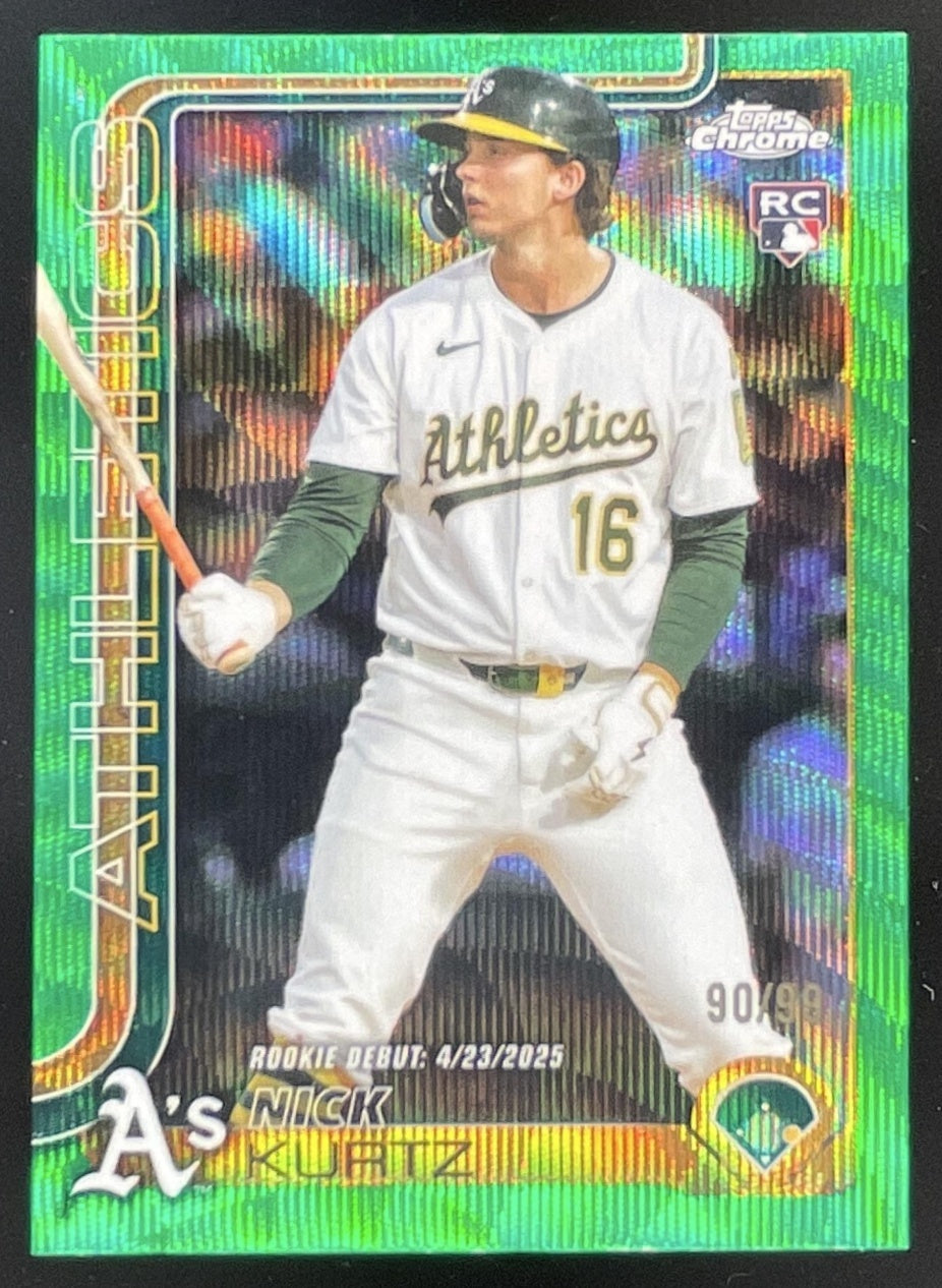2025 Topps Chrome Update Green Wave Refractor #USC180 Nick Kurtz