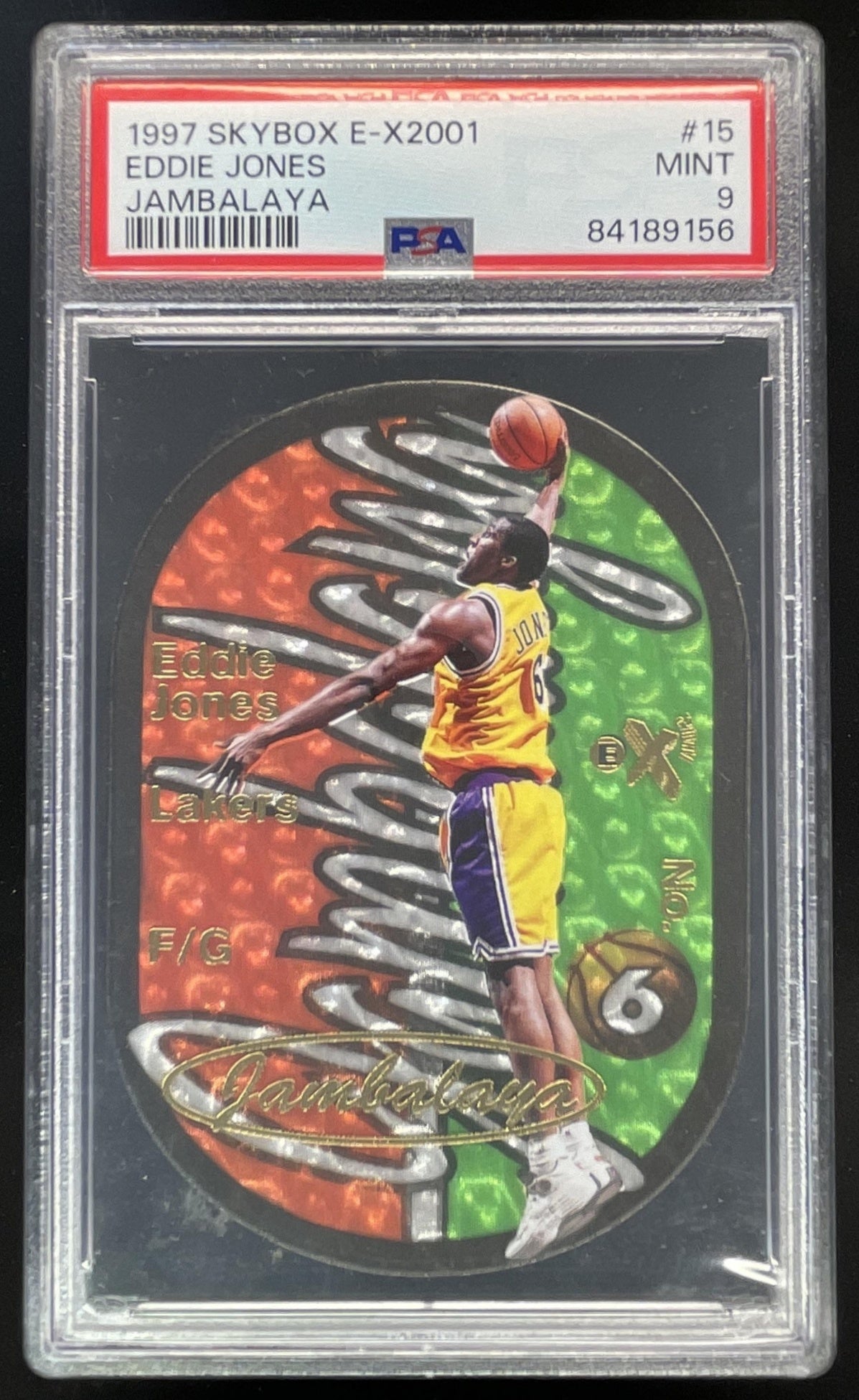 1997-98 Skybox E-X2001 Jambalaya #15JB Eddie Jones PSA 9 – Burbank